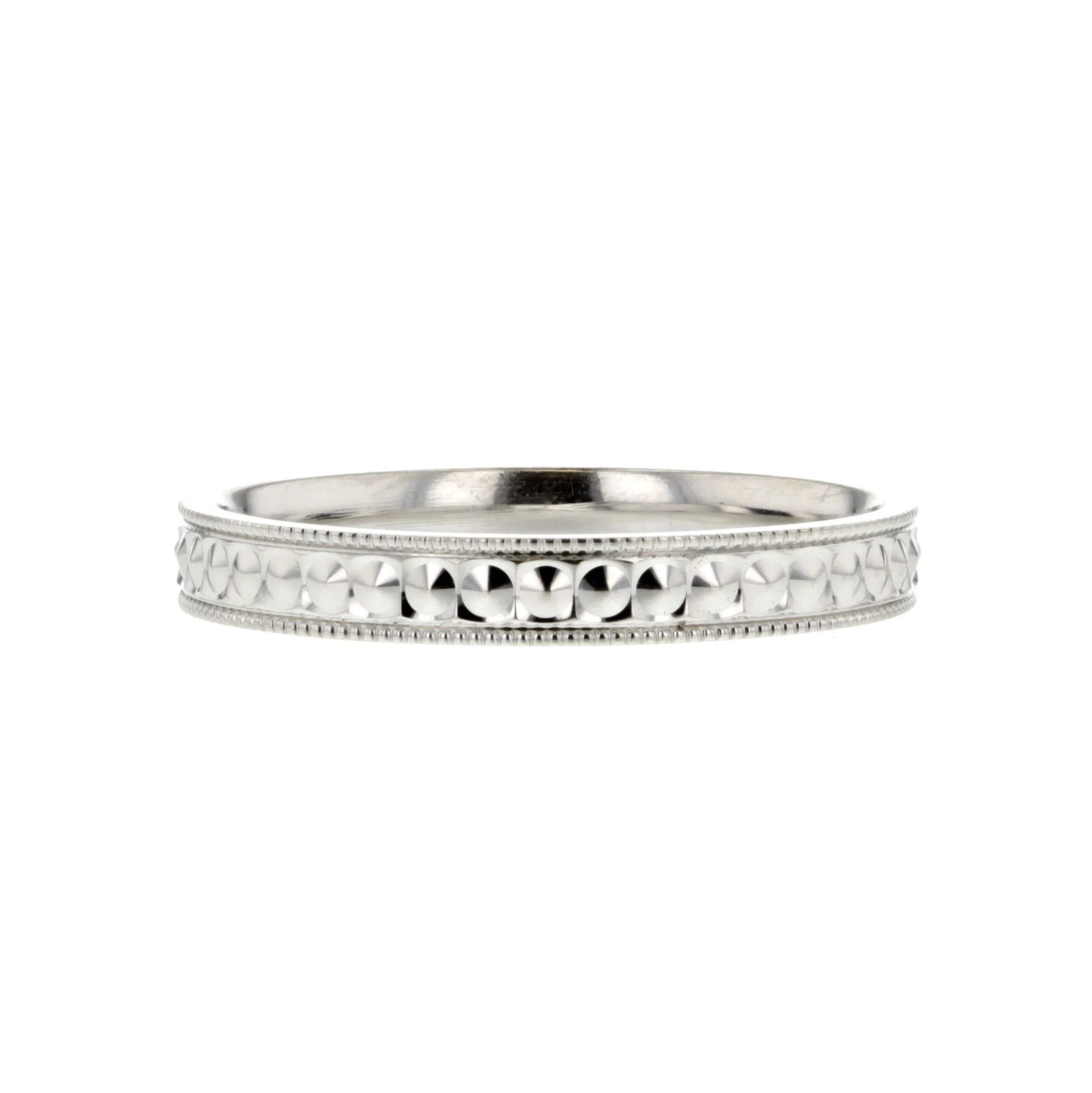 Hand engraved, wedding ring, wedding band, white gold