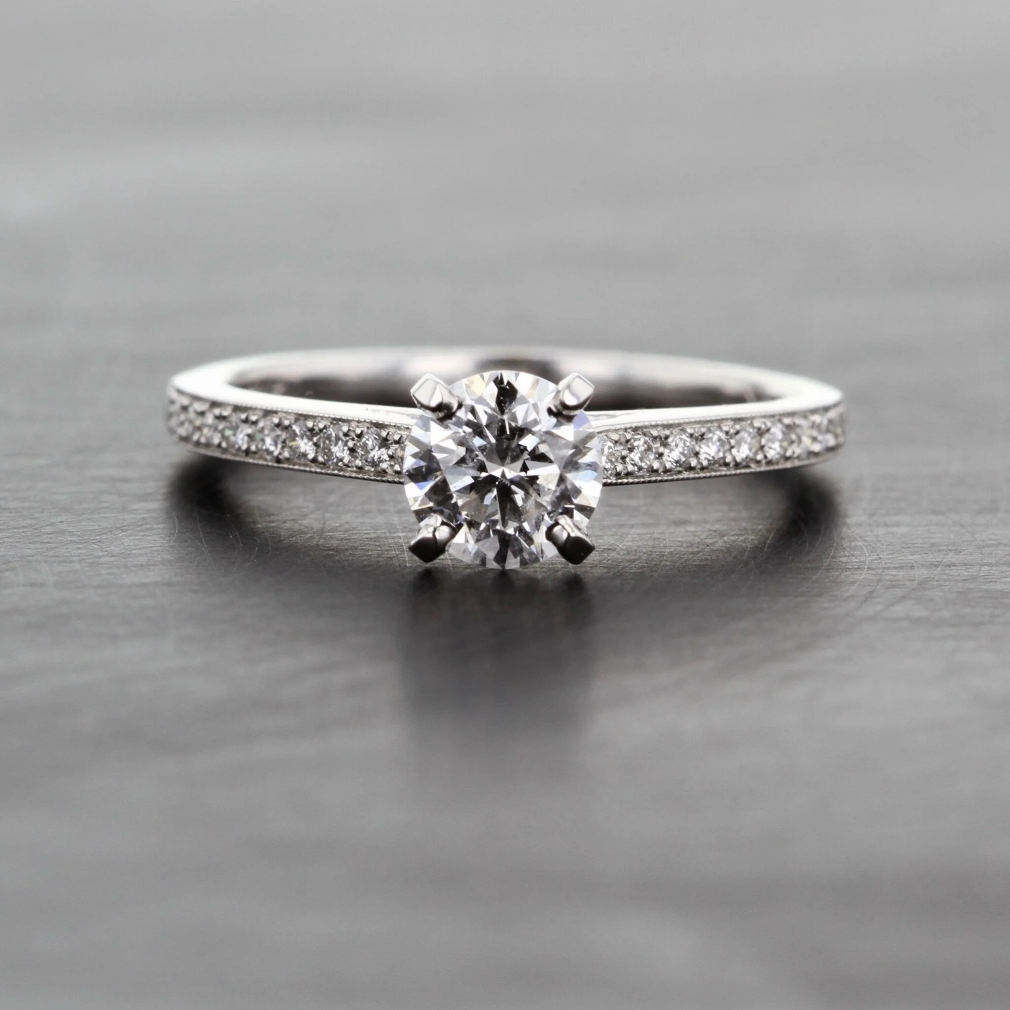 solitaire diamond ring with diamond band