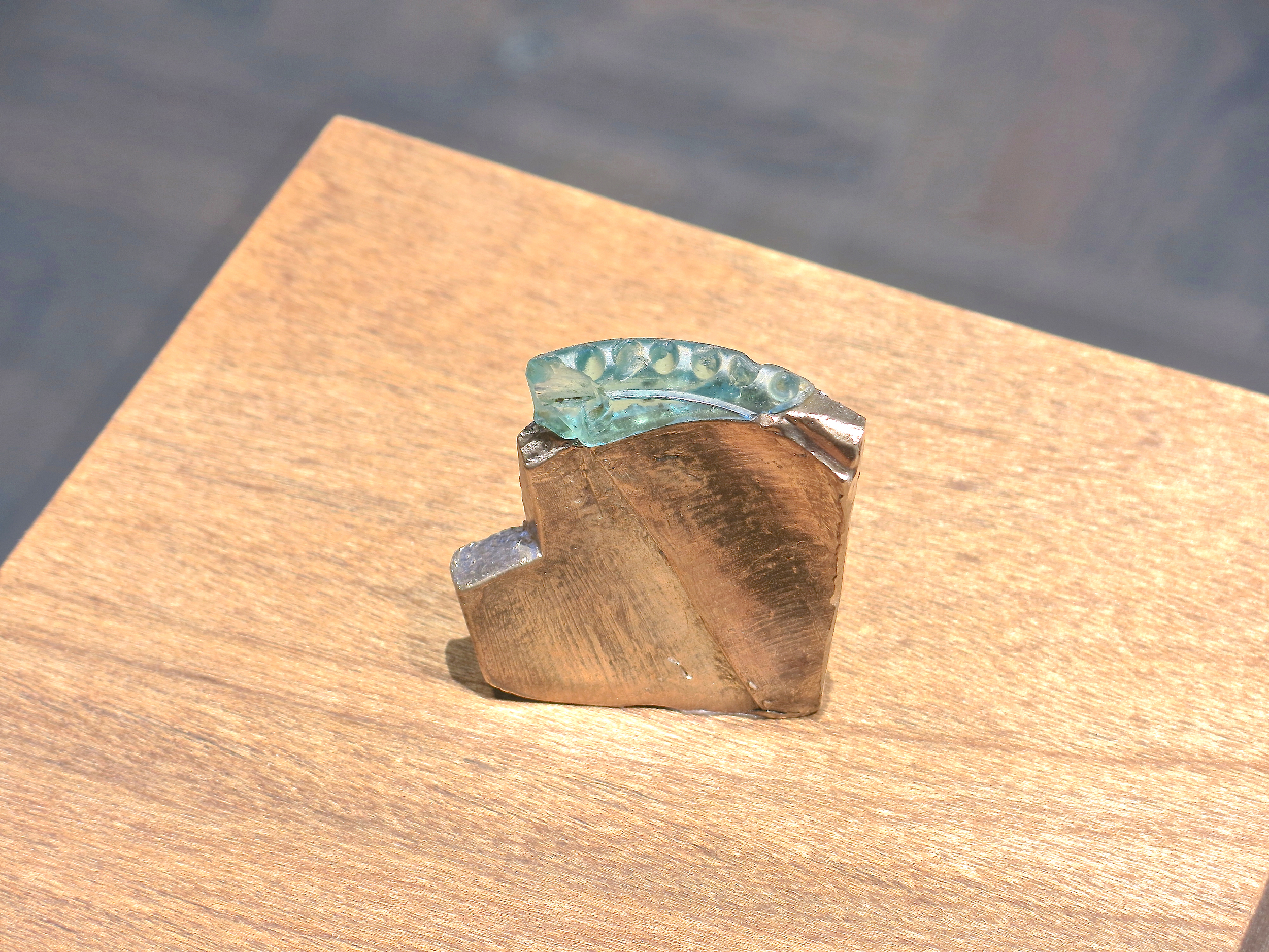 Broken #6 | H. 2.5" W. 2.5" D. 1" | Bronze and found object | Year 2014 | Photo: Mazdak Shadkam