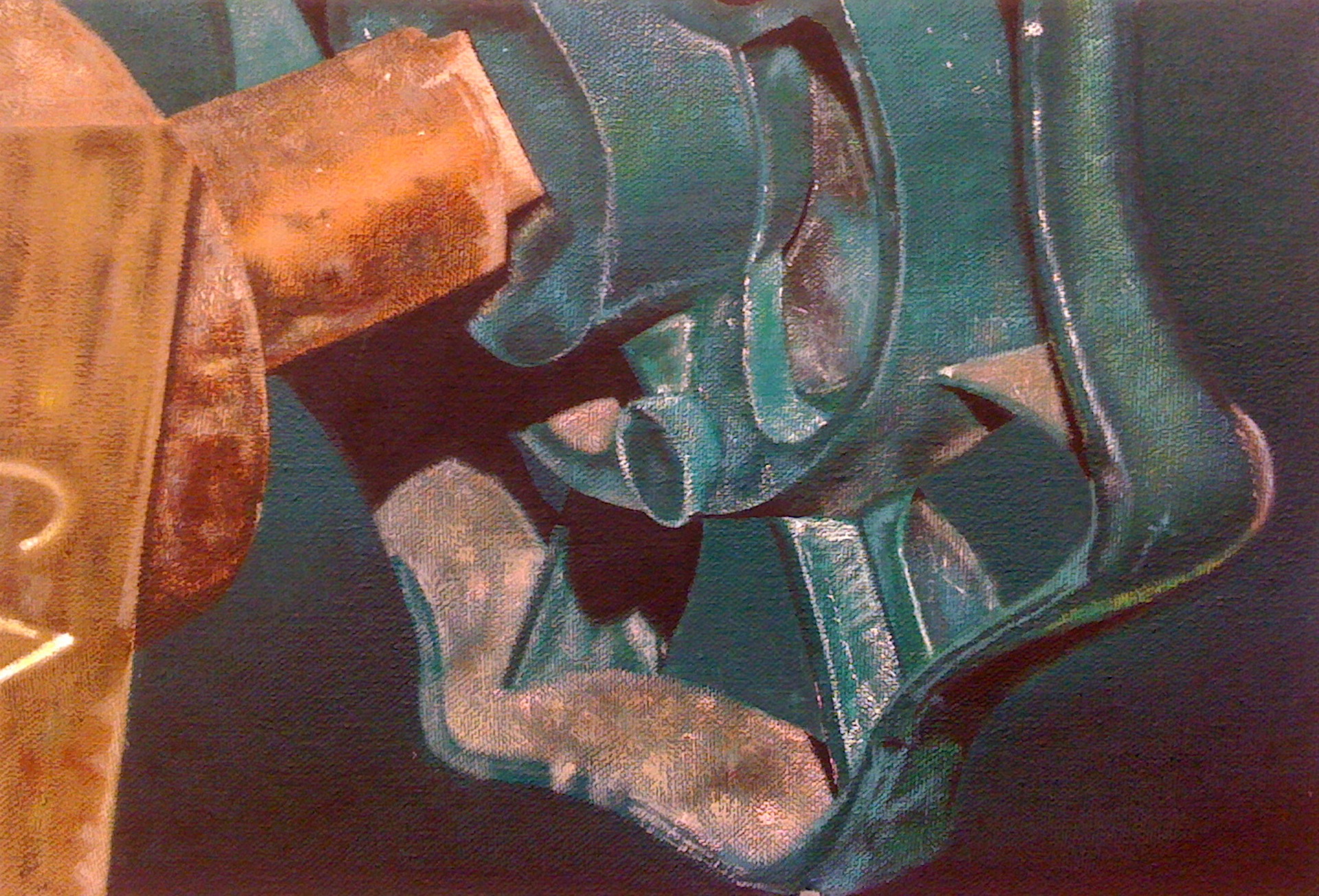 Green Valve| H. 9" W. 13" | Acrylic on canvas | 2011