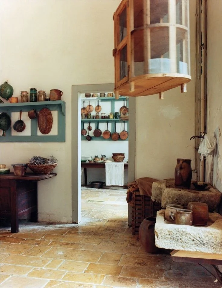 My future French stone evier (sink) inspiration!  Before indoor plumbing the French had very shallow stone sinks that were on an exterior wall, with a little hole in the back, that just drained out of a stone channel into the yard.  They were shallow