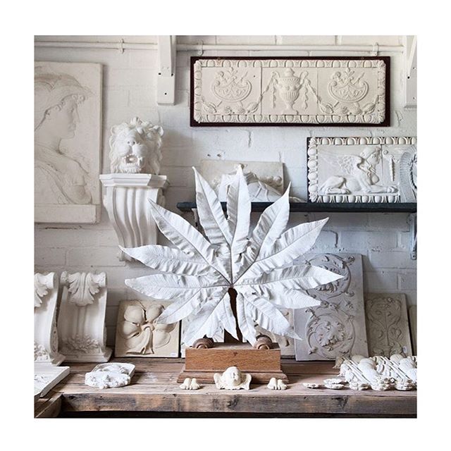 &bull; collection of organized chaos &bull; 
leaves collected from the yard &amp; dipped in white plaster by Peter Hone || inspiration for the beginning of #BallardDesigns ||