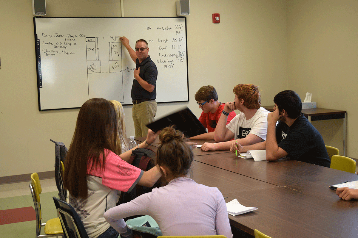 The early days for Ag-Science students include laying out plans for animal housing and the surrounding property.