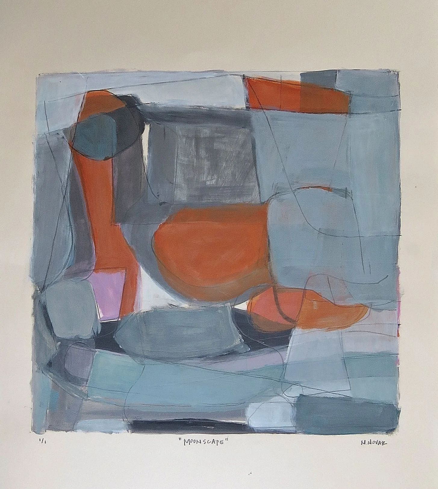   Moonscape   Mixed media on paper  18 x 18 in., image; 22 x 30 in., paper    Click to Inquire   