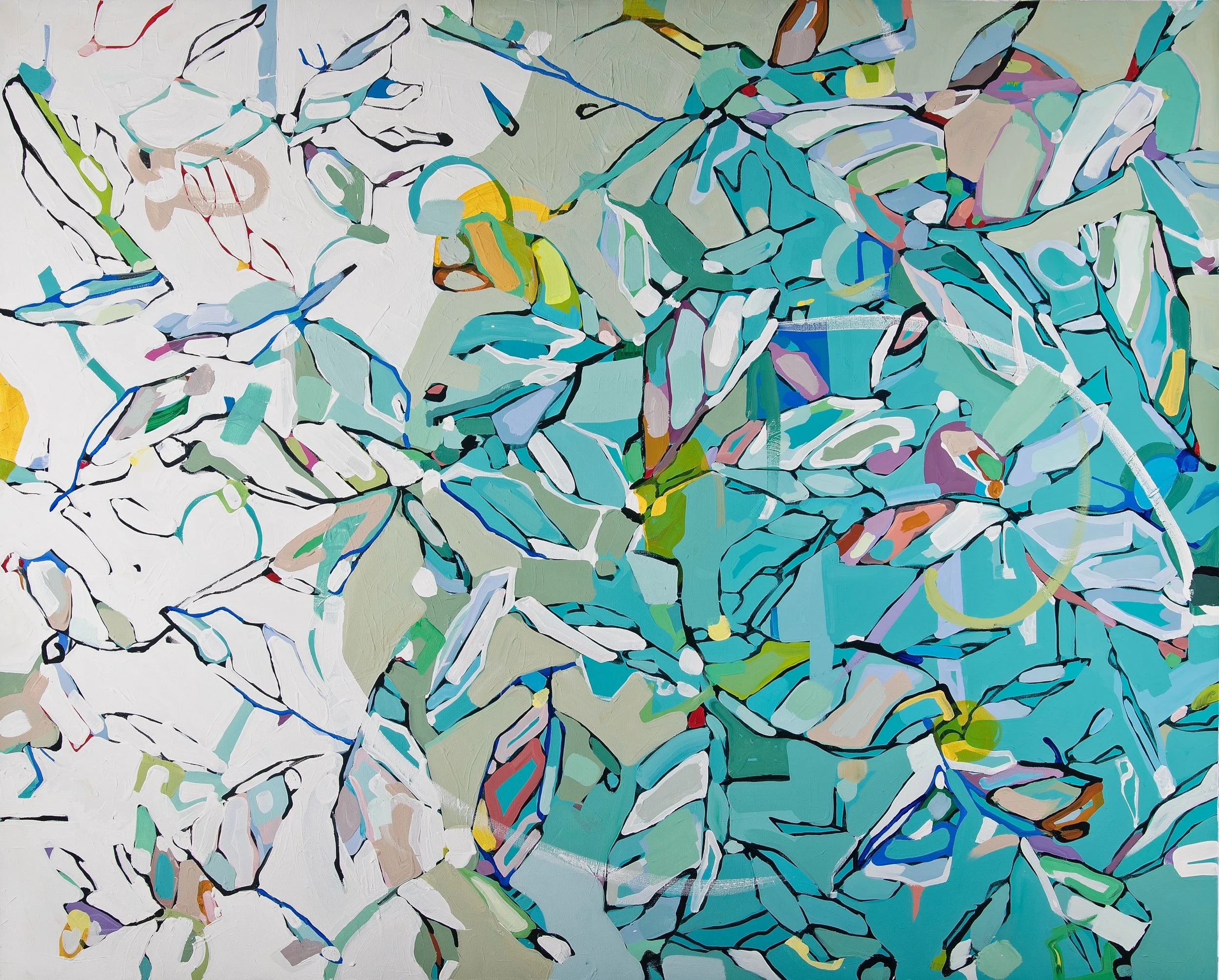  “Edgewater”, mixed media on canvas, 48 x 60 in., may be hung horizontally or vertically 