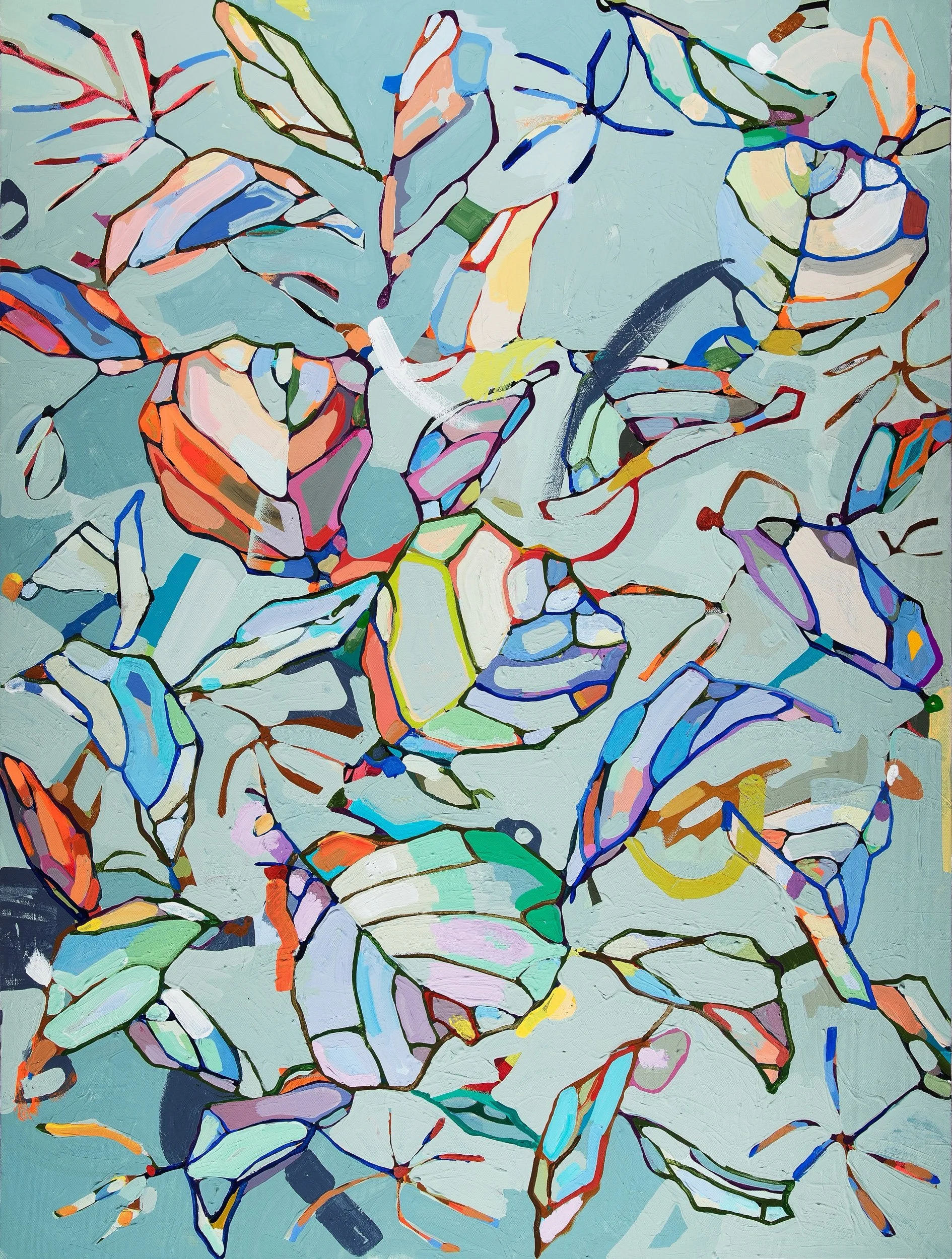  “Sea Glass”, mixed media on canvas, 48 x 36 in., may be hung horizontally or vertically 