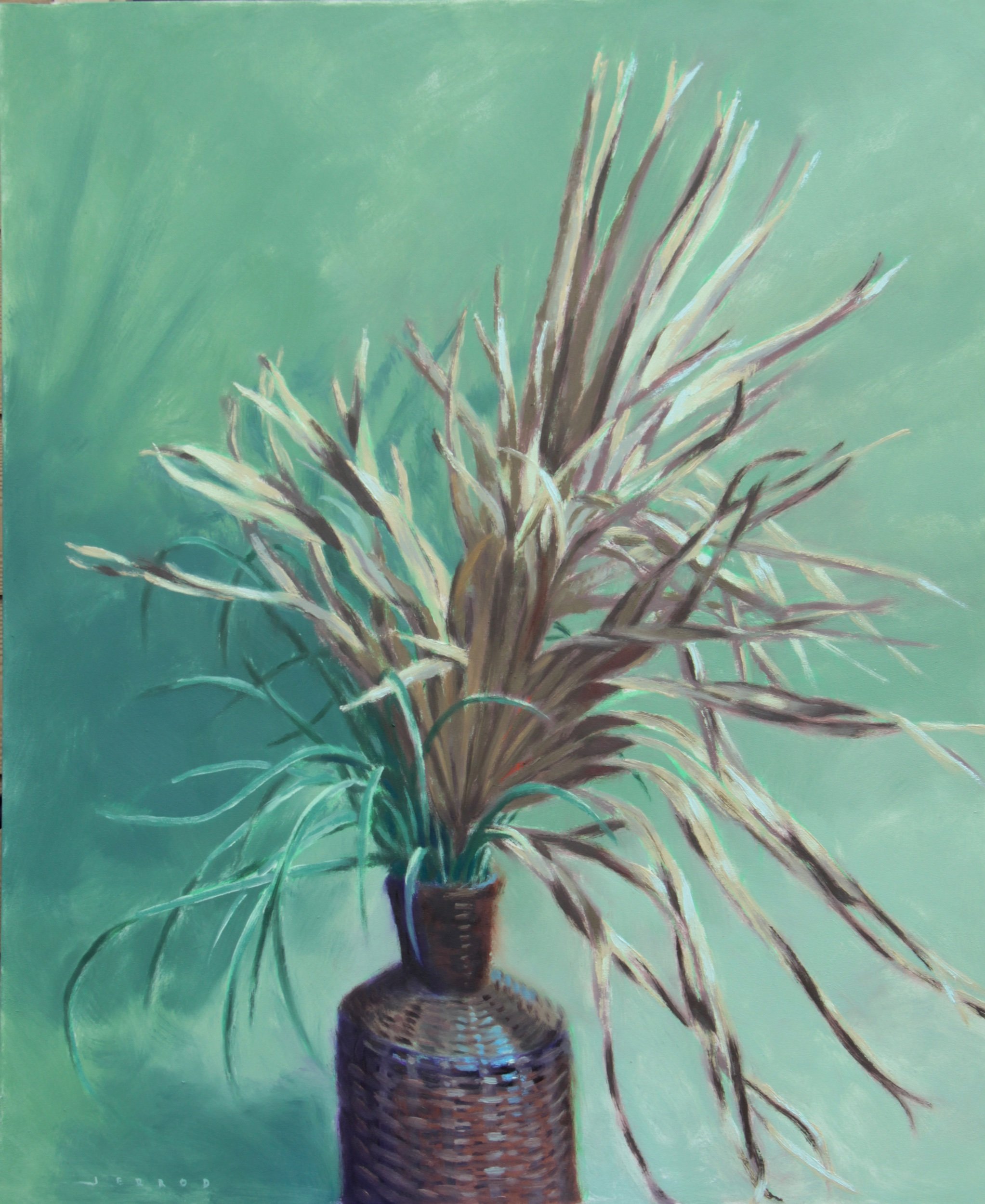 Palmettos & Grass, oil on panel, 32 x 26 in., framed