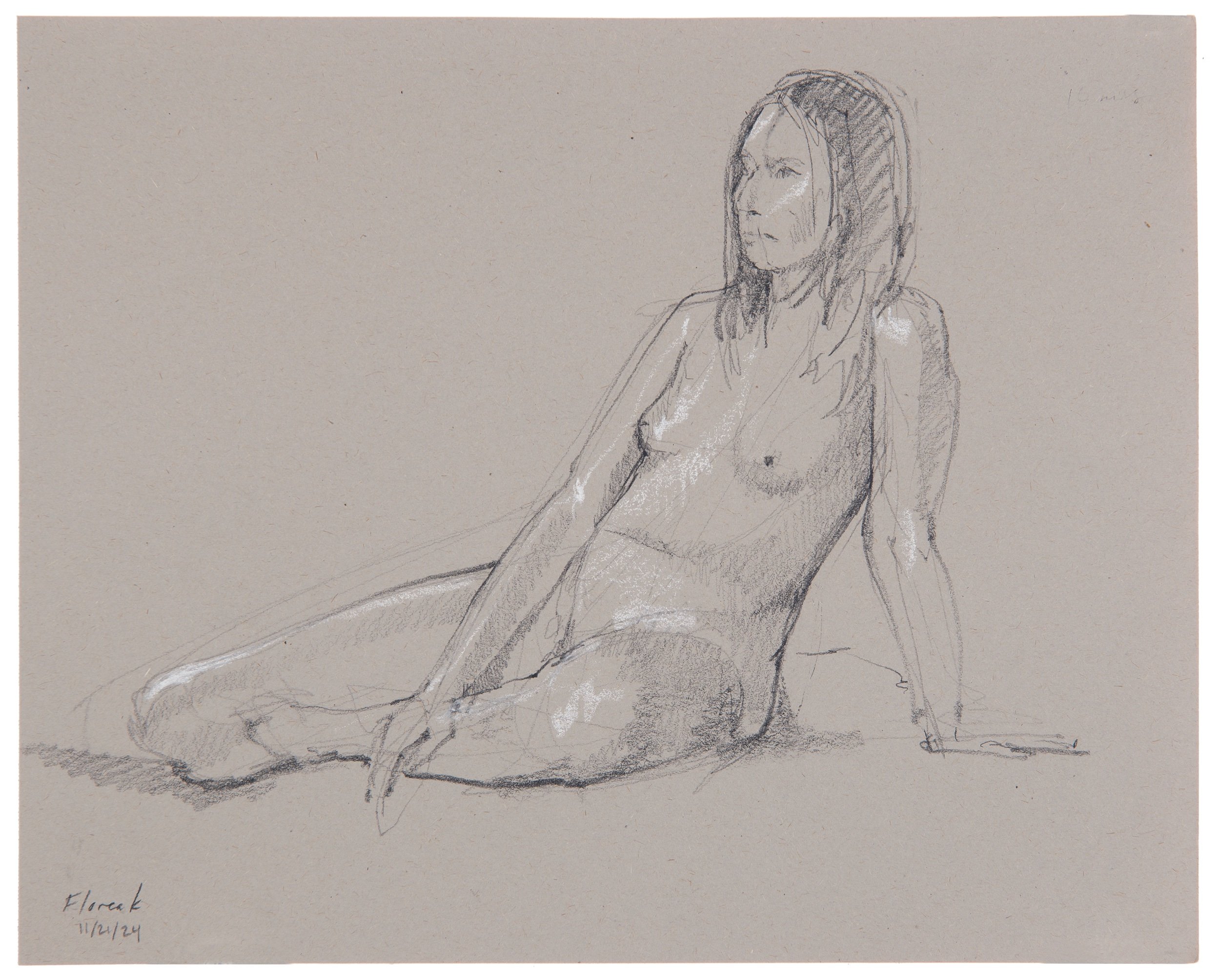 Figure Study, #2 Graphite & oil pastel on paper 8 x 10 in. Click to Inquire