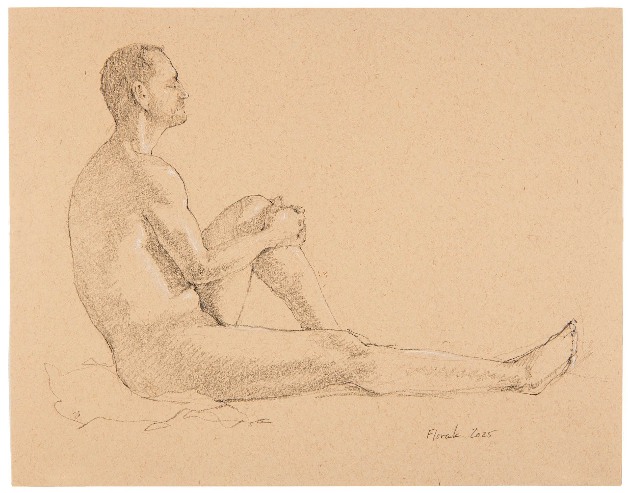 Figure Study, #15 Pencil & oil pastel on paper 11 x 14 in. Click to Inquire