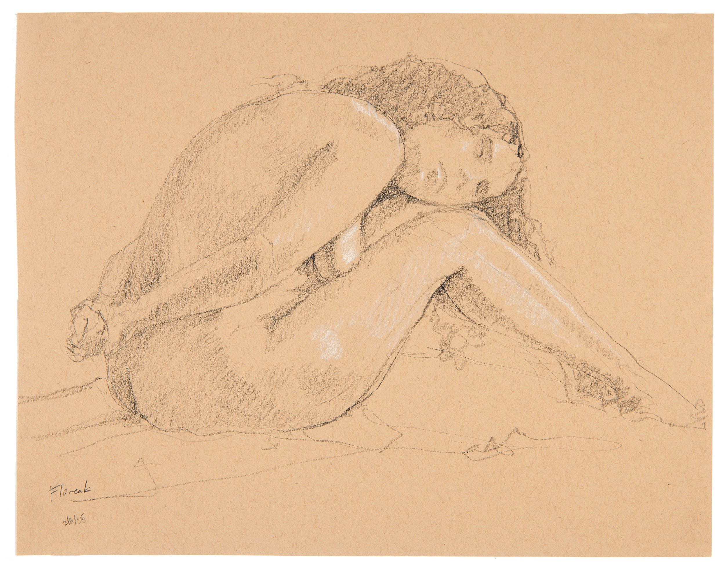 Figure Study, #4 Graphite & oil pastel on paper 11 x 14 in. Click to Inquire