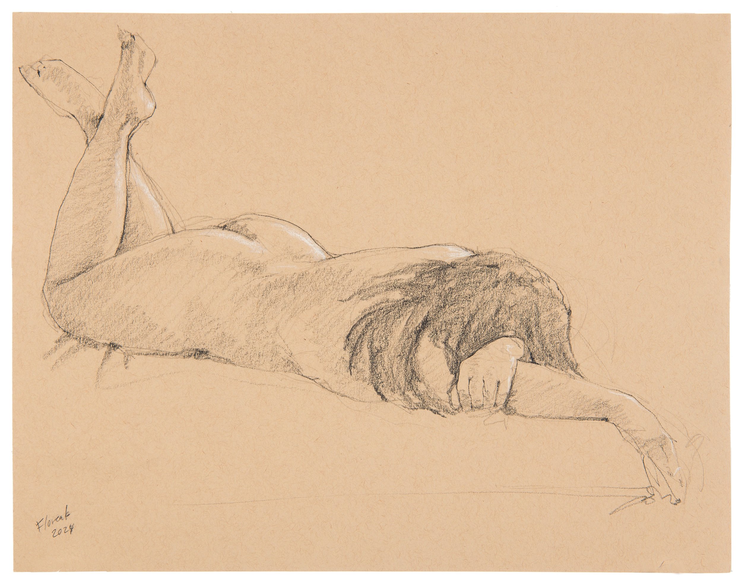 Figure Study, #3 Graphite & oil pastel on paper 11 x 14 in. Click to Inquire
