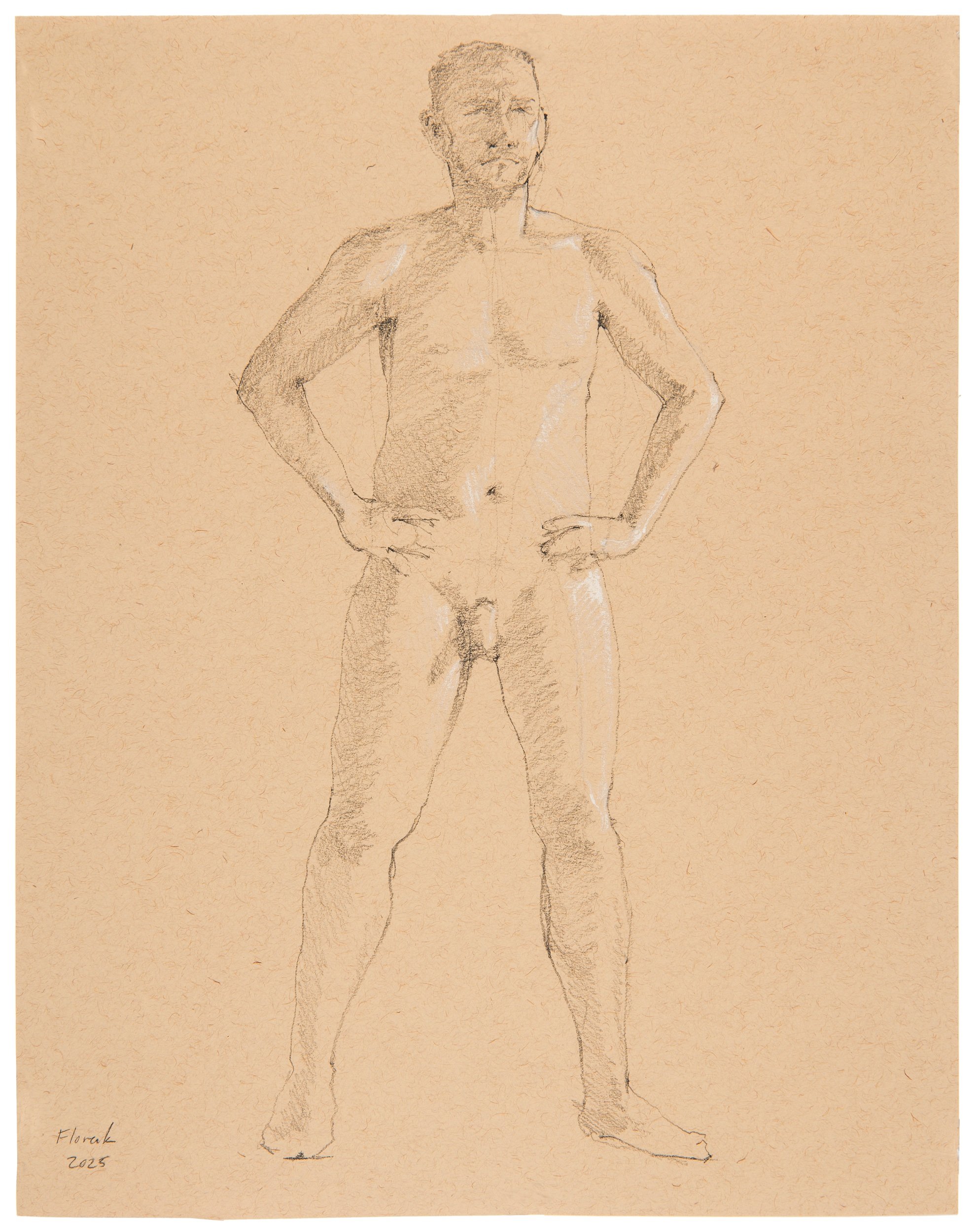 Figure Study, #16 Pencil & oil pastel on paper 14 x 11 in. Click to Inquire