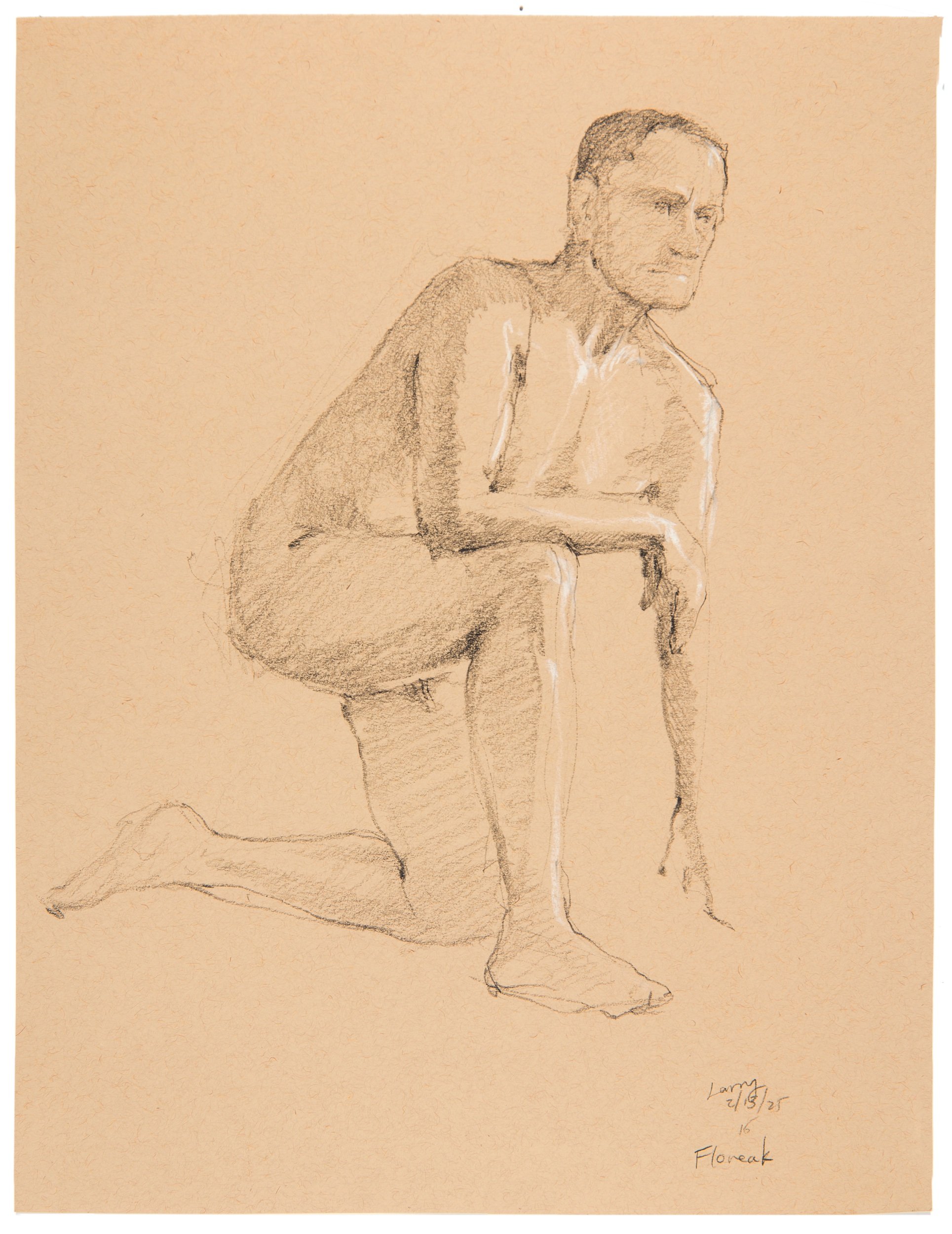 Figure Study, #14 Pencil & oil pastel on paper 14 x 11 in. Click to Inquire