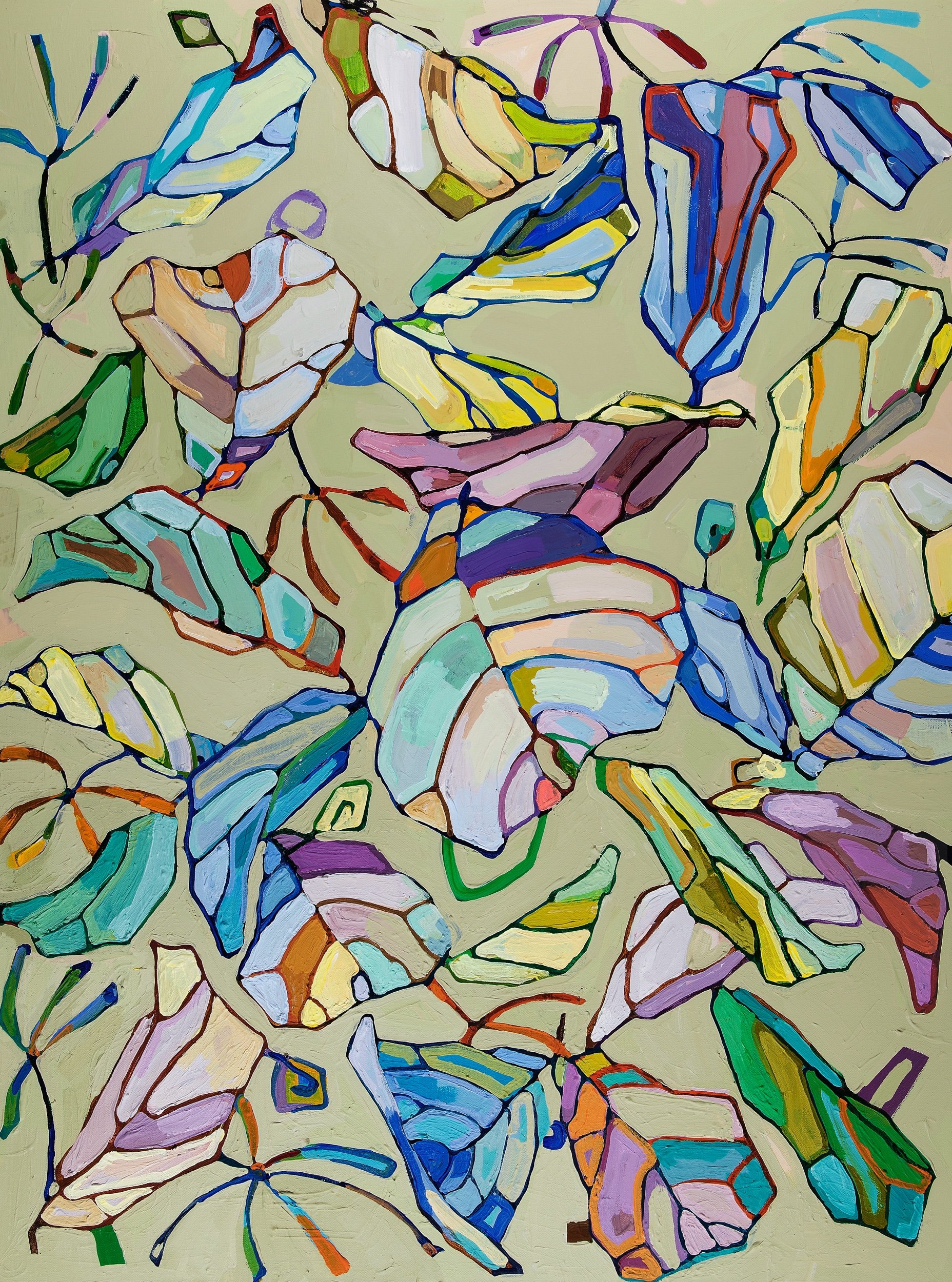 The Bright Unfolding Mixed media on canvas 40 x 30 in., may be hung vertically or horizontally Click to Inquire