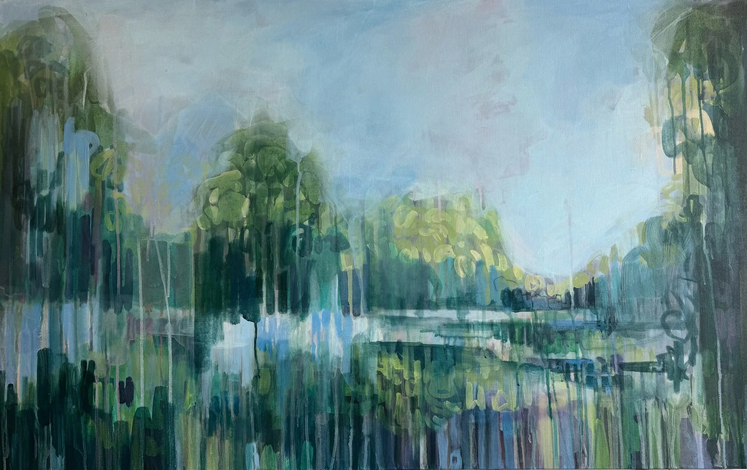 Seizing the Moments, acrylic on canvas, 30 x 48 in.