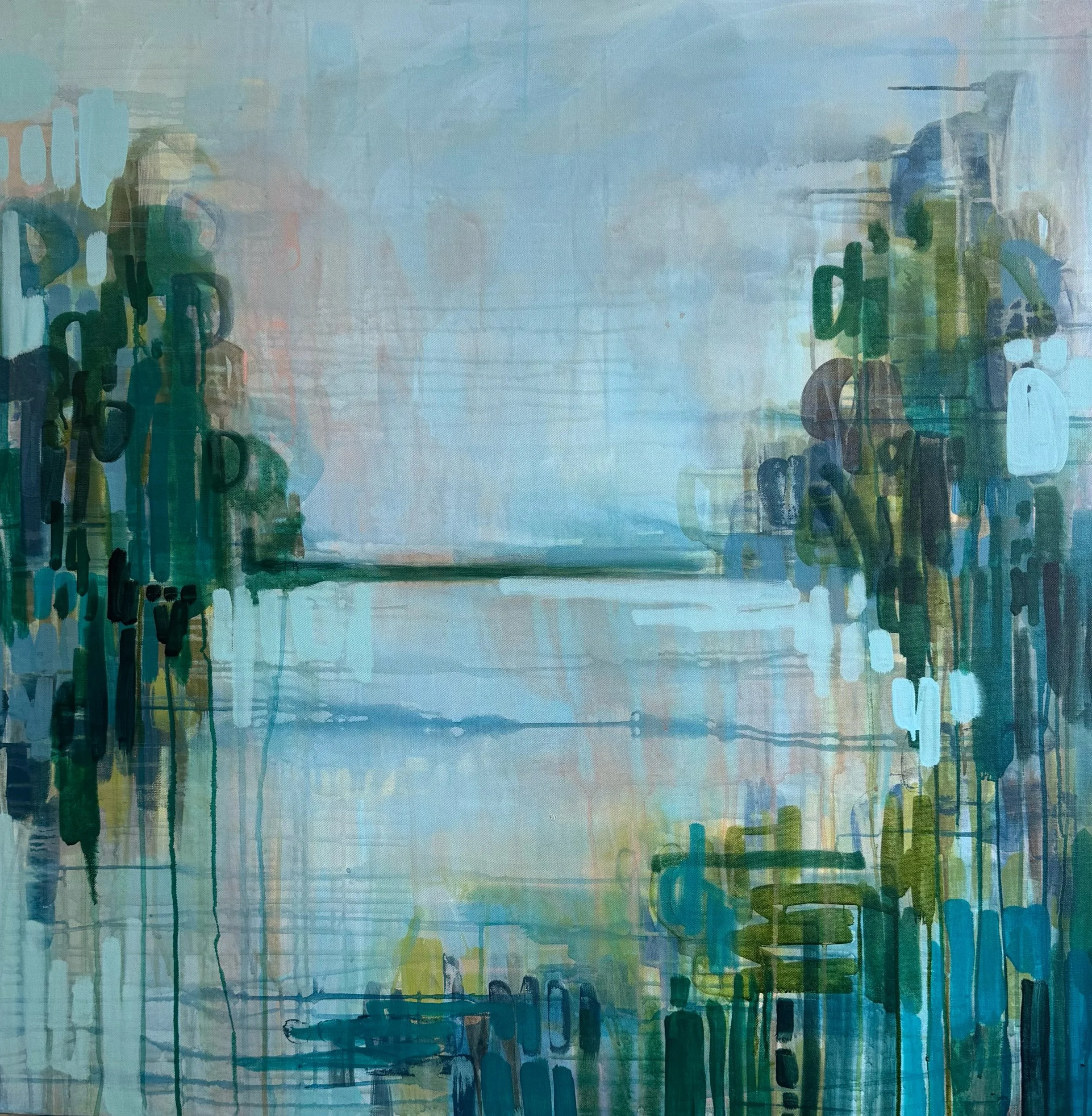 Stillness in Motion, acrylic on canvas, 40 x 40 in.