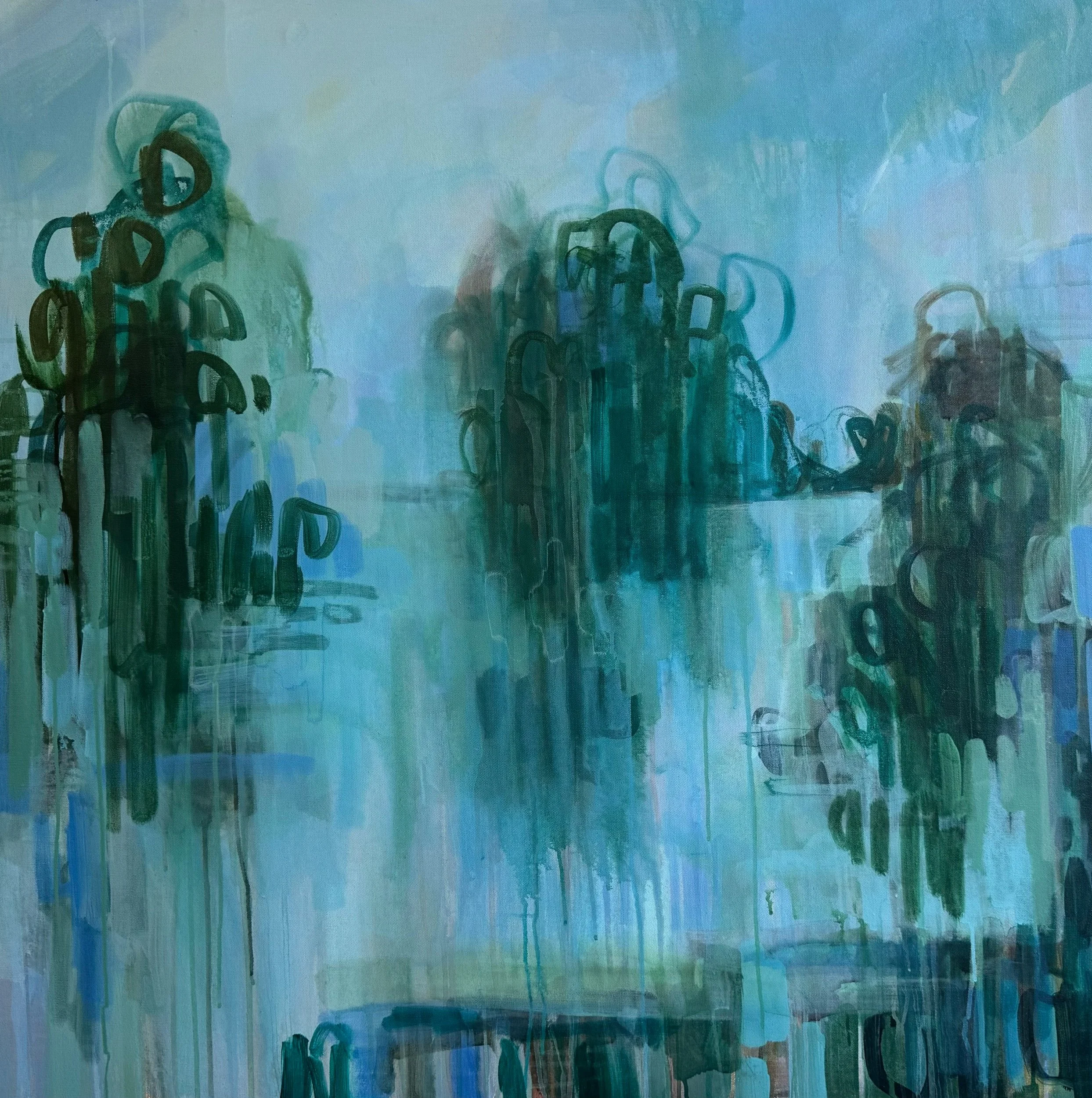 Where Time Pauses, acrylic on canvas, 40 x 40 in.