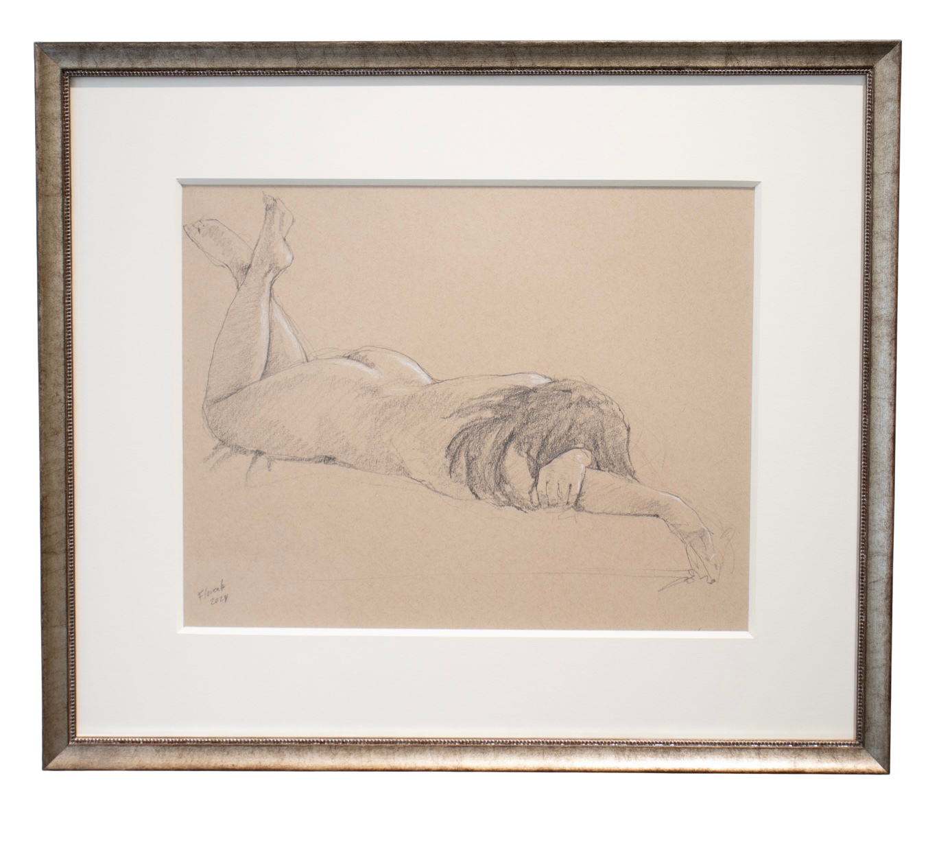 Figure Study, #3 Graphite & oil pastel on paper 11 x 14 in., sheet; 17.5 x 20.5 in., framed Click to Inquire