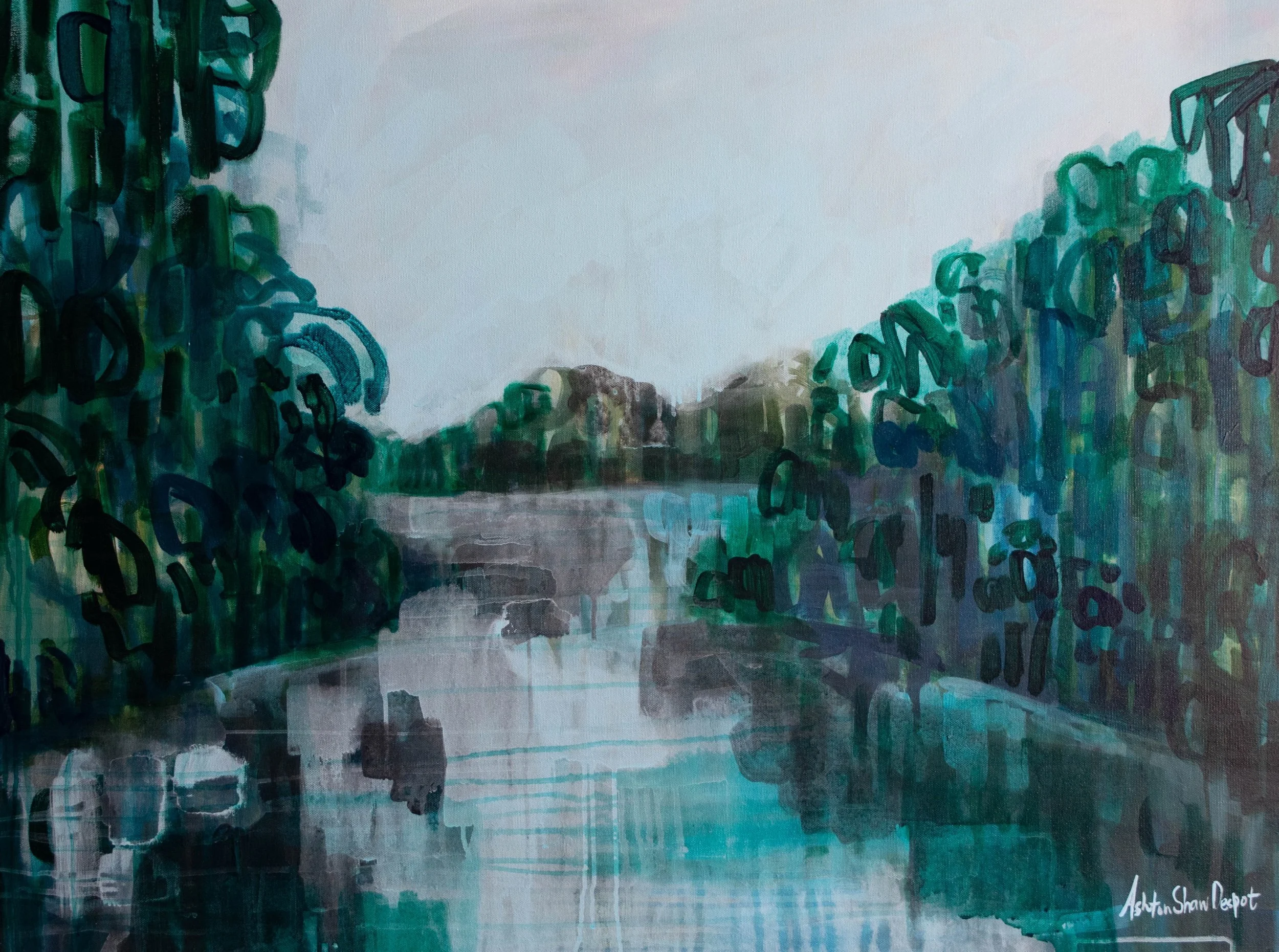 Back to the Water, acrylic on canvas, 30 x 40 in.