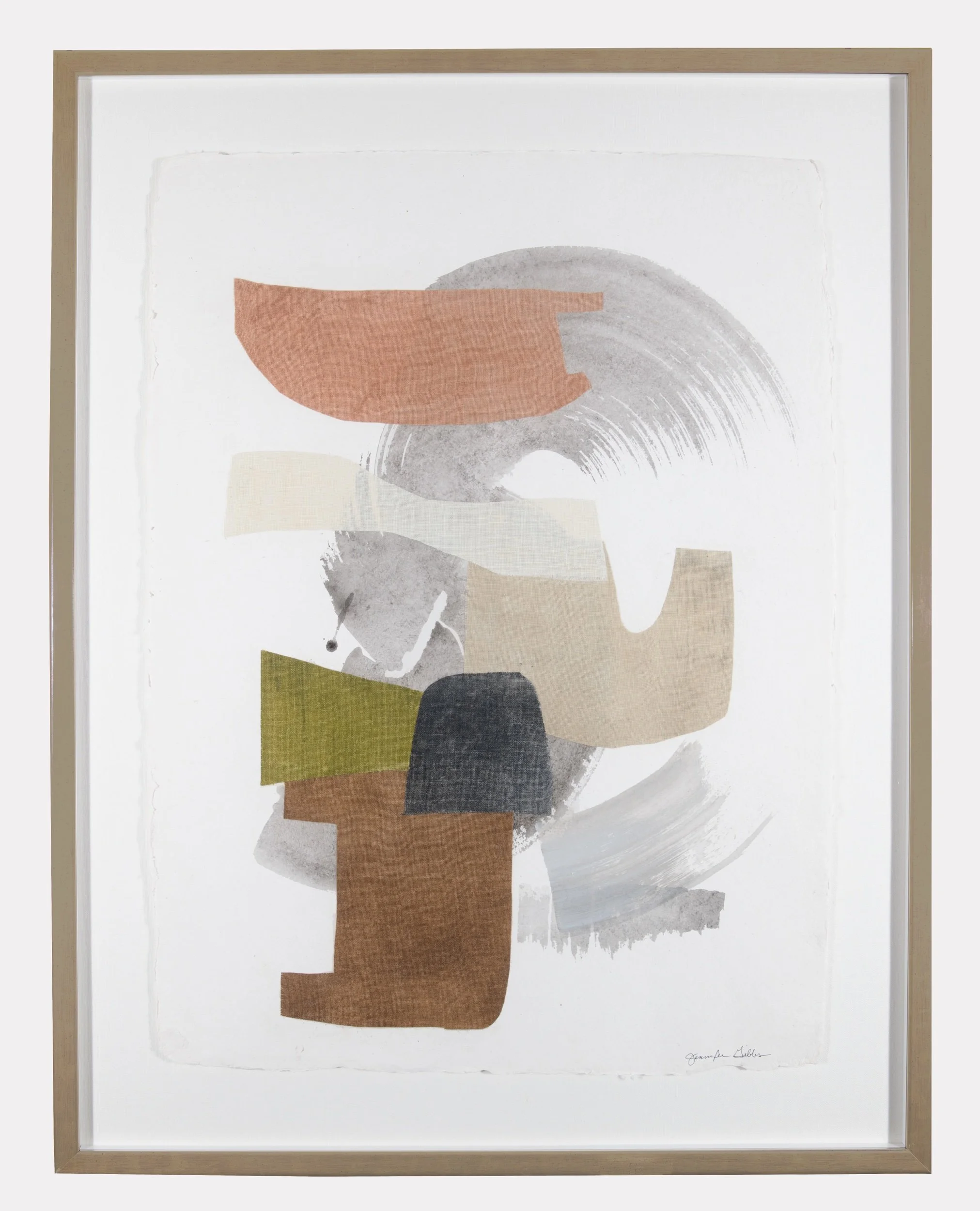 Zeleny, #3 Mixed media & collage on live edge paper 30 x 22 in., sheet ; 37 x 29 in., framed Click to Inquire