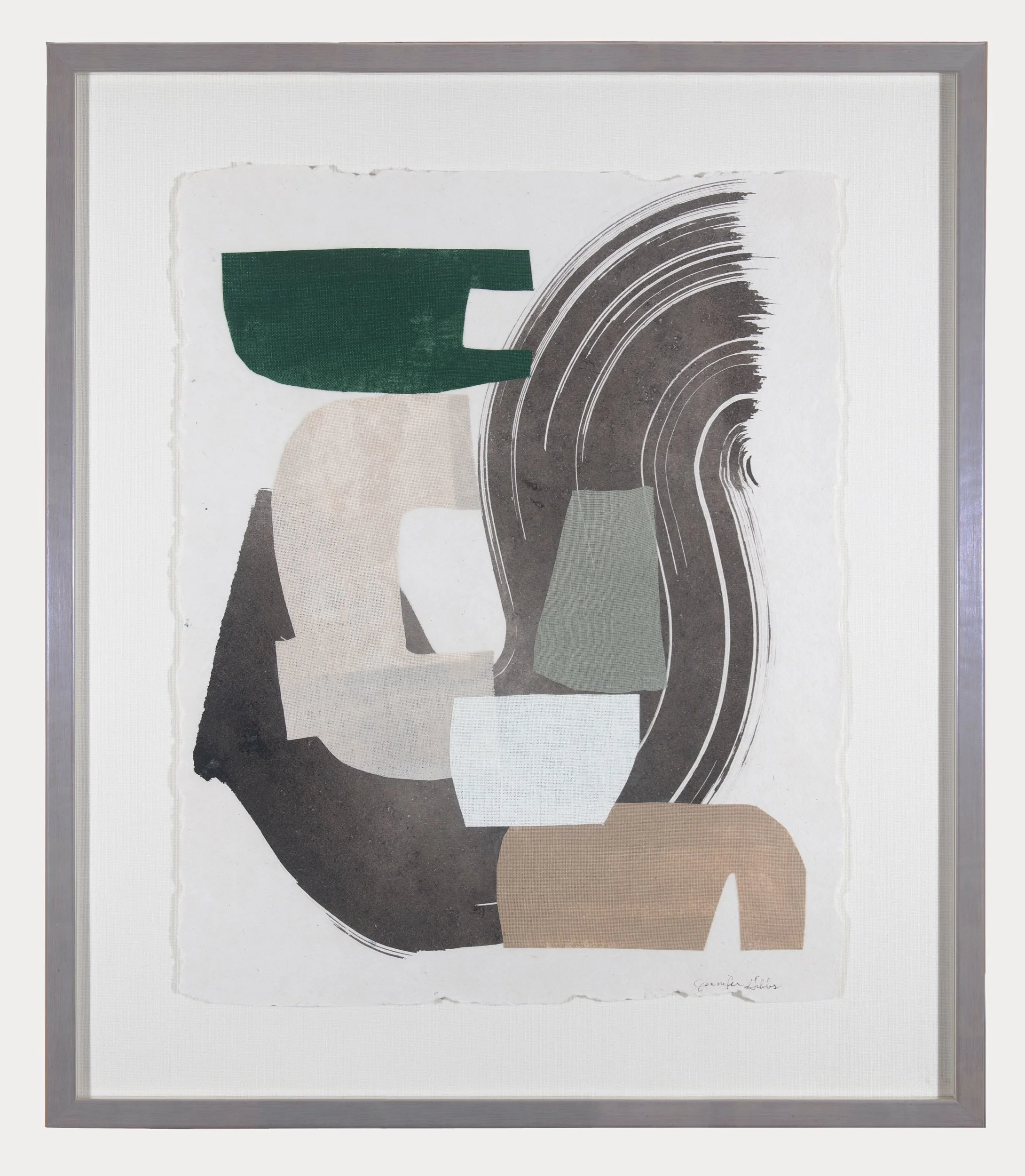 Verte, #1 Mixed media & collage on live edge paper 22 x 18 in., sheet ; 29 x 25 in., framed Click to Inquire