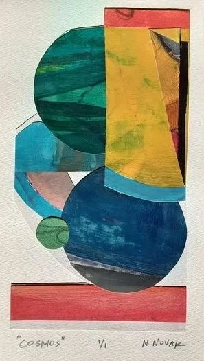 Cosmos Acrylic & collage on paper 11.25 x 6.5 in. Click to Inquire