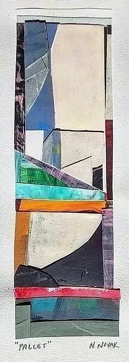 Pallet Acrylic, pastel, & collage on paper 10.5 x 4 in. Click to Inquire