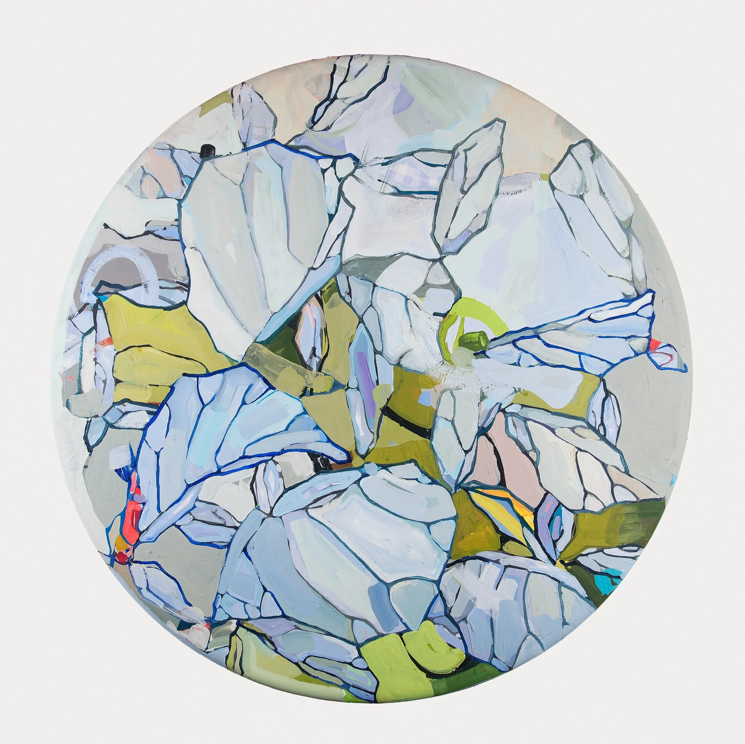   Botanical Tondo   Mixed media on canvas&nbsp;  Dia. 40 in.    Click to Inquire   