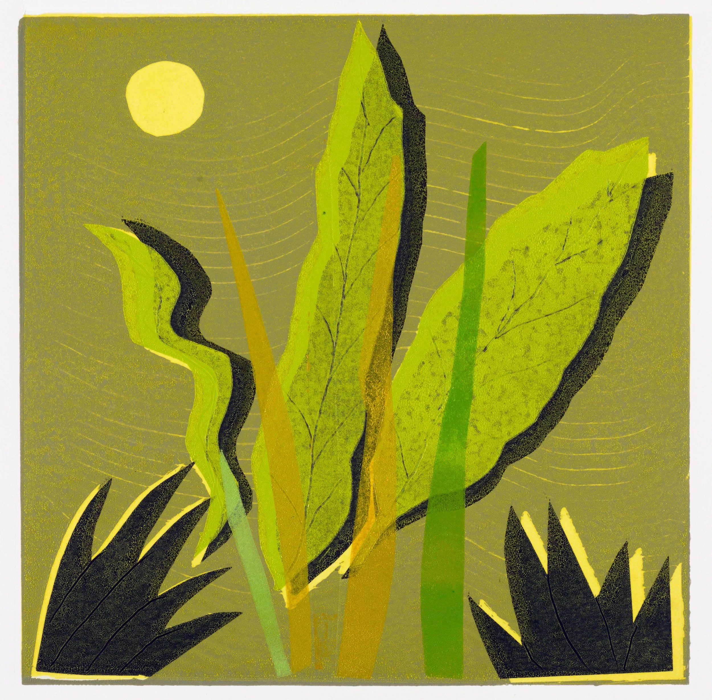 Moonlight Monoprint on BFK Paper Signed, titled and numbered “1/1” on front 12 x 12 in., image size; 22 x 15 in., paper Click to Inquire