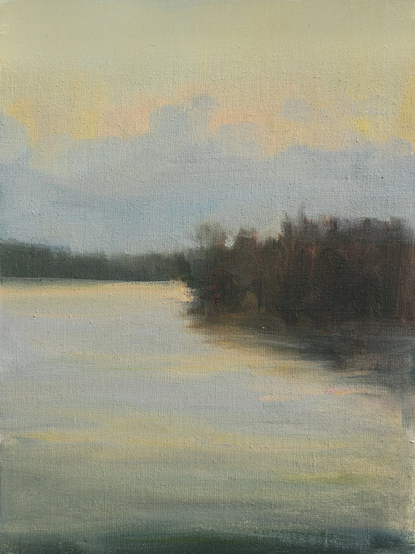   Lake Twilight Field Study   Oil on canvas panel  8 x 6 in.    Click to Inquire   