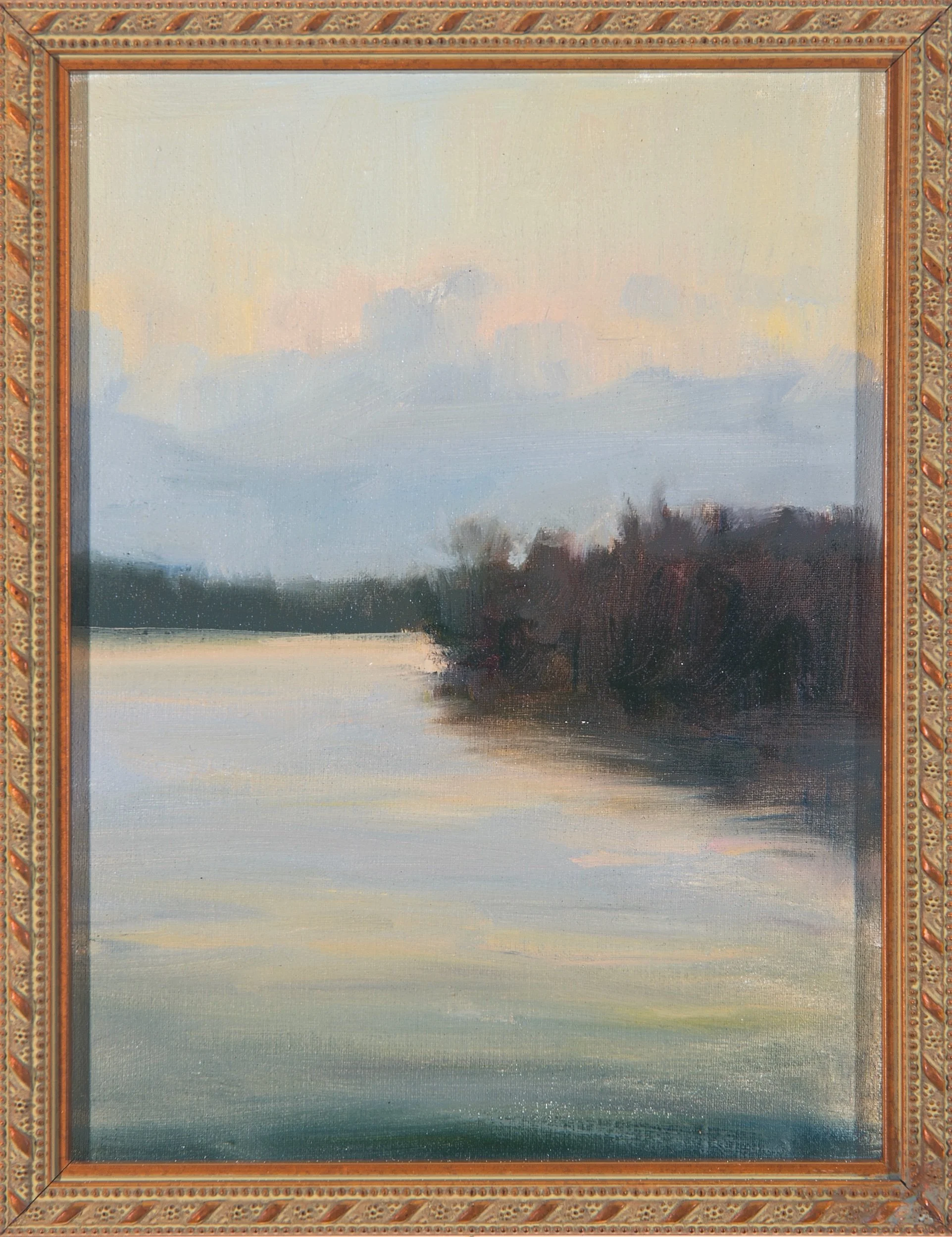   Lake Twilight Field Study   Oil on canvas panel  8 x 6 in., framed    Click to Inquire   