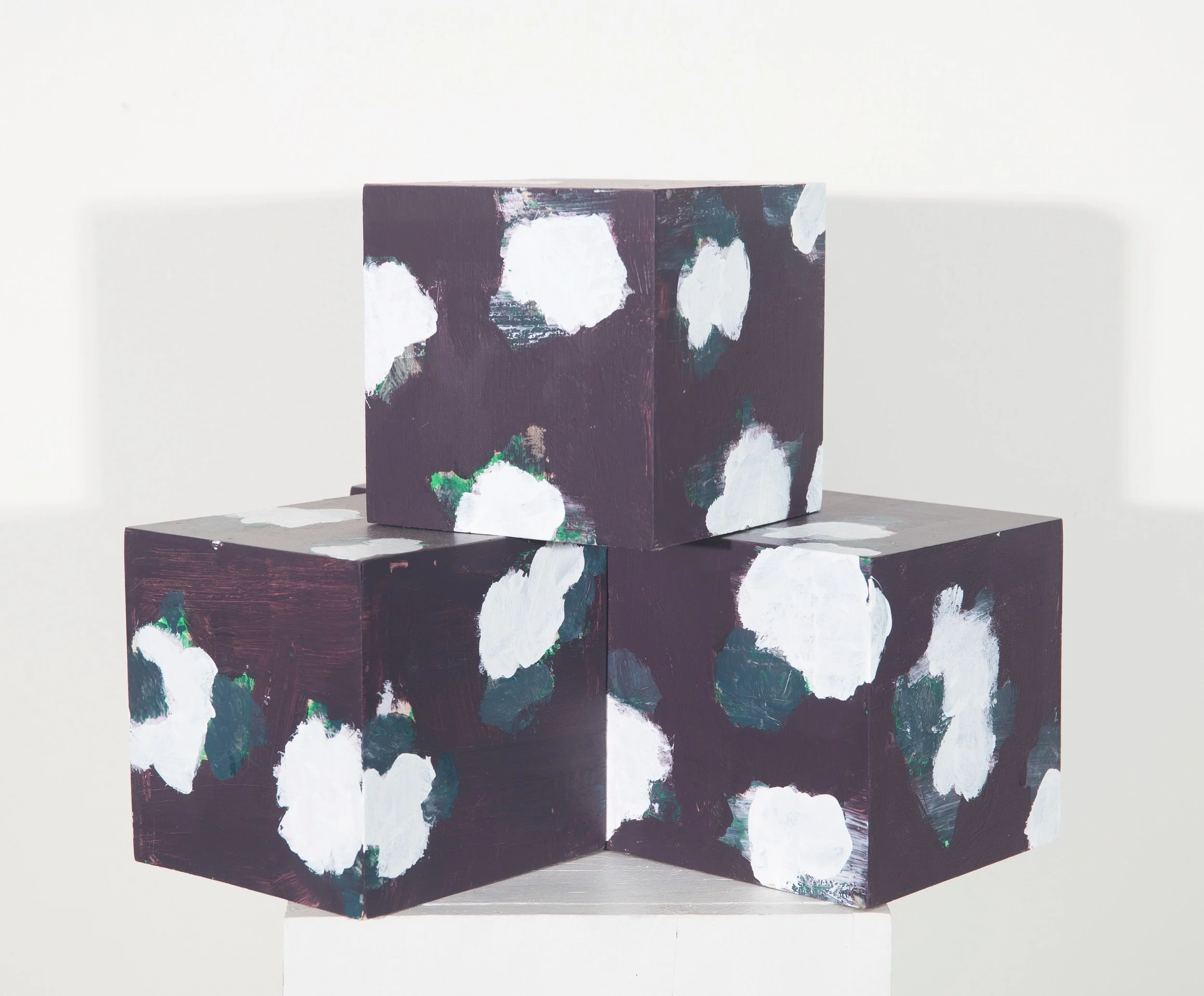   Cotton Boxes in Aubergine&nbsp;   Mixed media on cradled panel  Approx. 6 x 6 x 6 in./each (4 boxes available)    Click to Inquire   