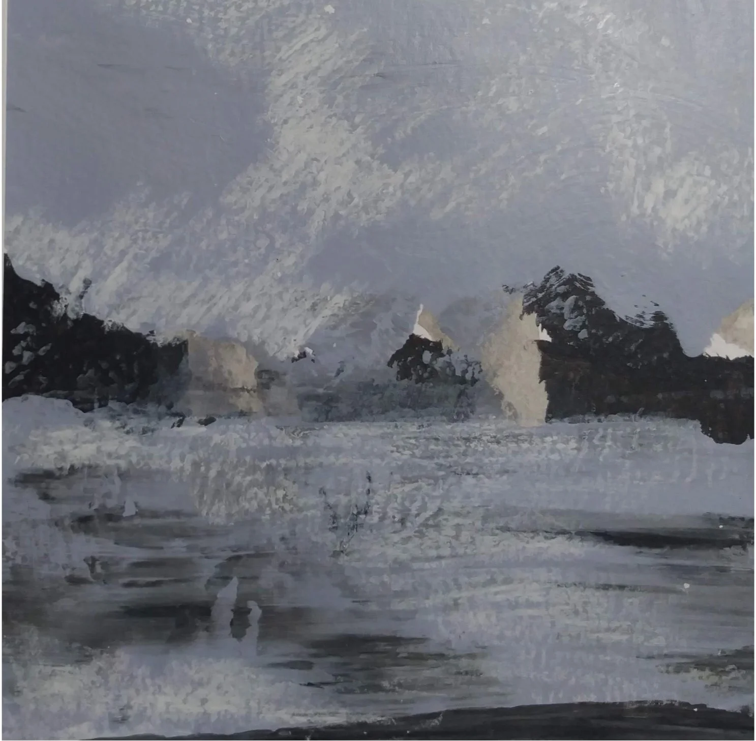   White Chalk, #2   Mixed media on paper  5 x 5 in.    Click to Inquire   