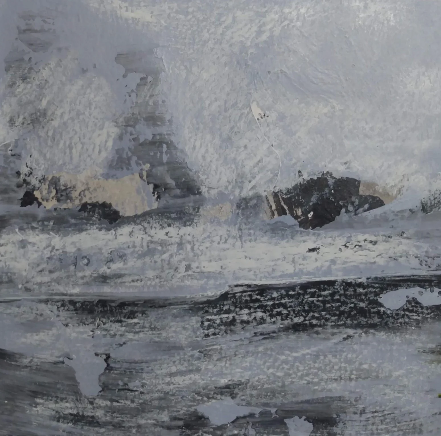   White Chalk, #3   Mixed media on paper  5 x 5 in.    Click to Inquire   