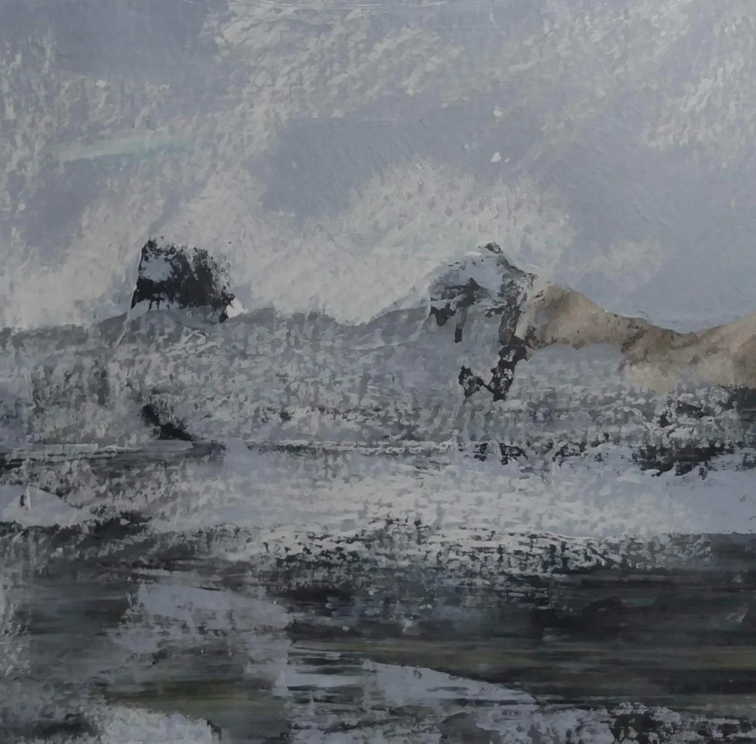   White Chalk, #1   Mixed media on paper  5 x 5 in.    Click to Inquire   