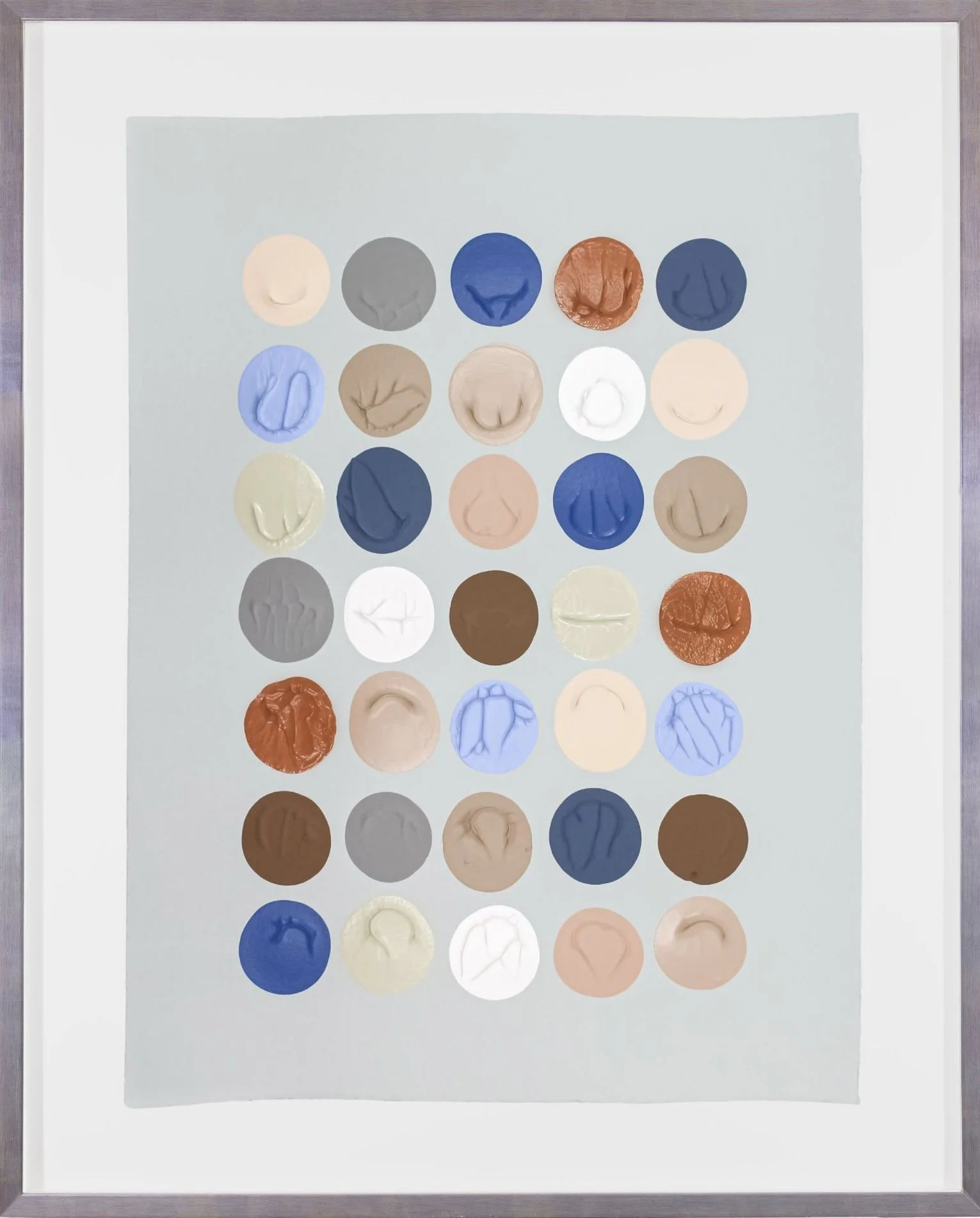   An Obsession with Light Blue   Acrylic on paper  37.5 x 30.5 in., framed, signed, titled, &amp; dated on back of paper    Click to Inquire   