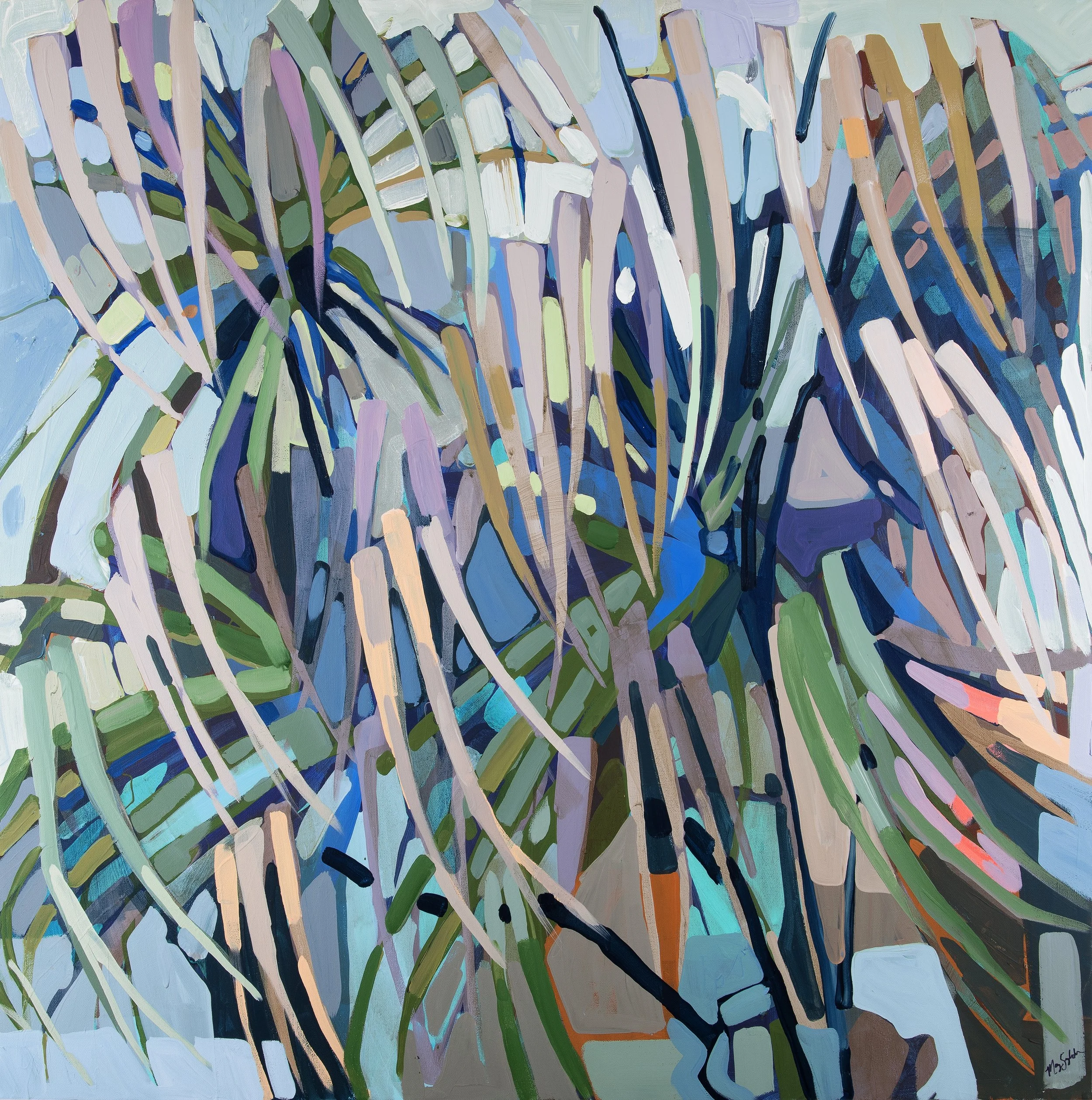   Bayou Coquille   Acrylic on canvas  40 × 40 in.   Click to Inquire  