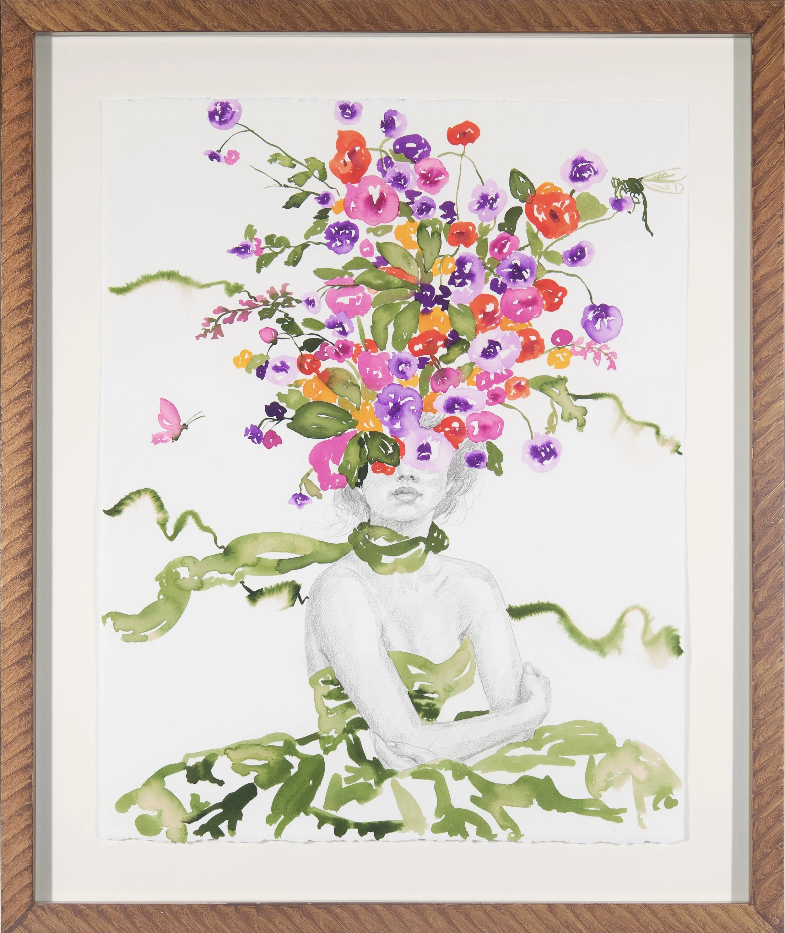   Lavender &amp; Magenta, I   Watercolor, ink &amp; graphite on paper  25.5 × 21.5 in., framed    Click to Inquire   