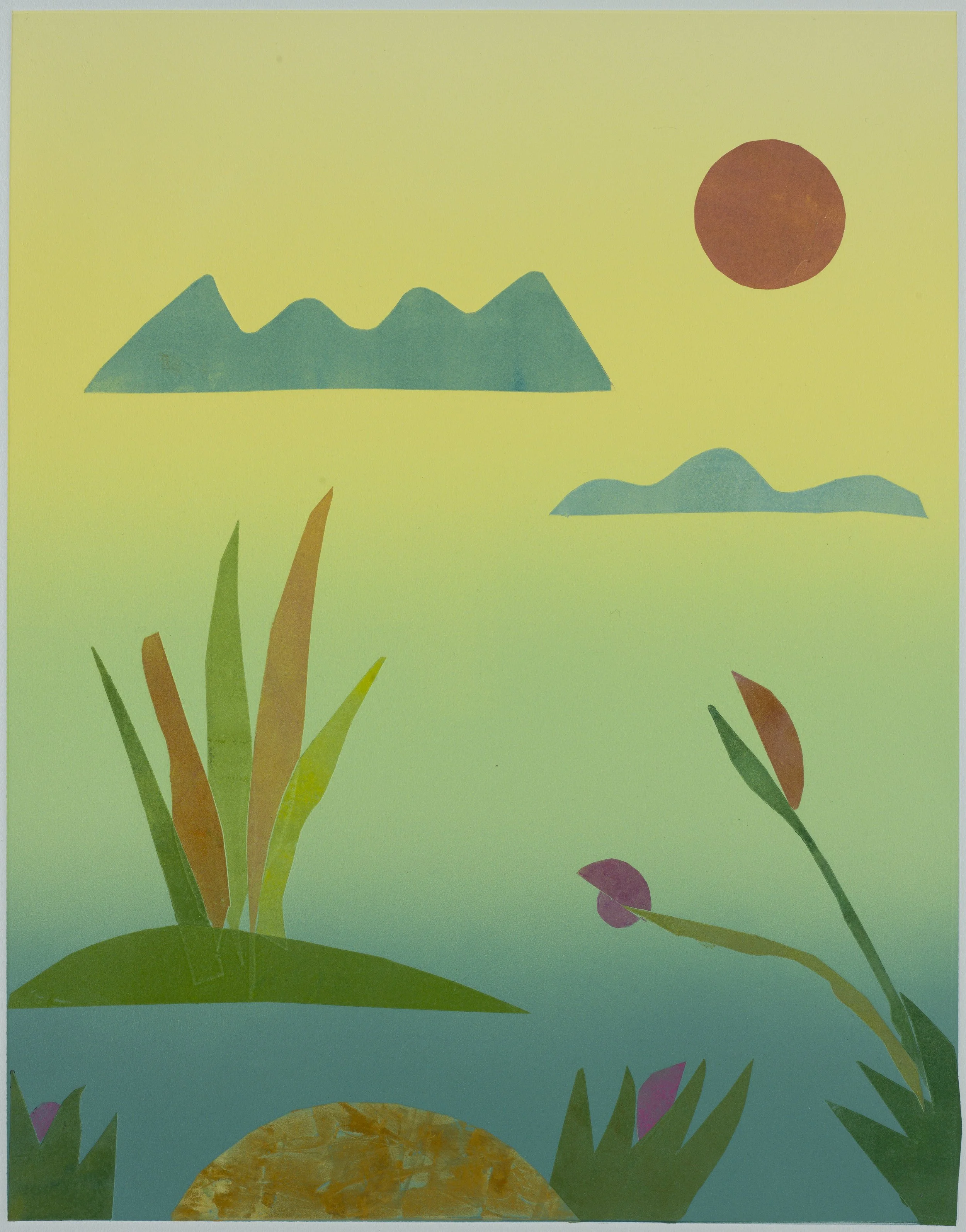  A la Playa  Monotype on BFK paper  19.75 × 15.5 in., image size; 30 × 22 in., paper size  Signed, titled, &amp; numbered ‘1/1’ on front    Click to Inquire   
