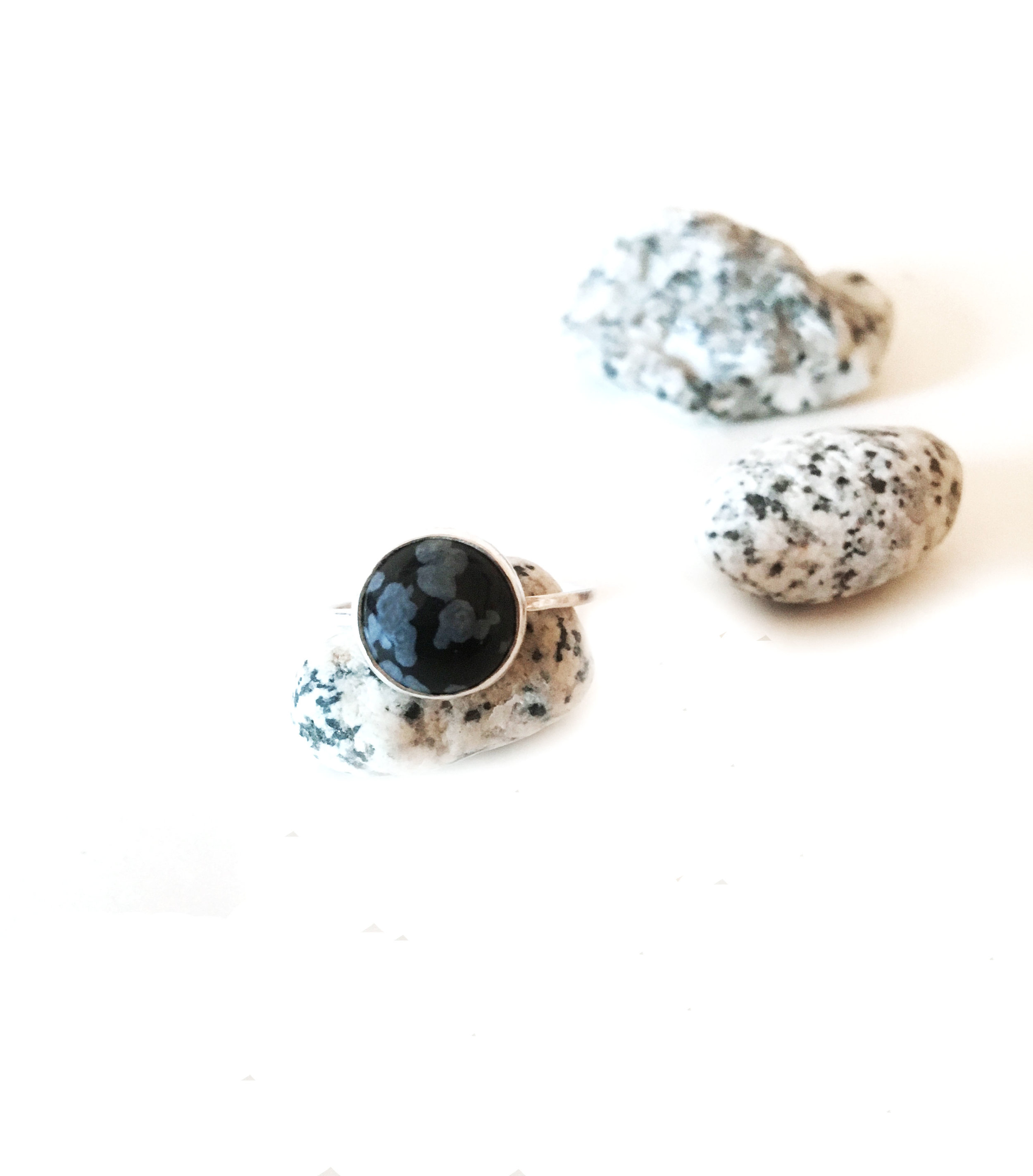 Snowflake Obsidian Gemstone Ring