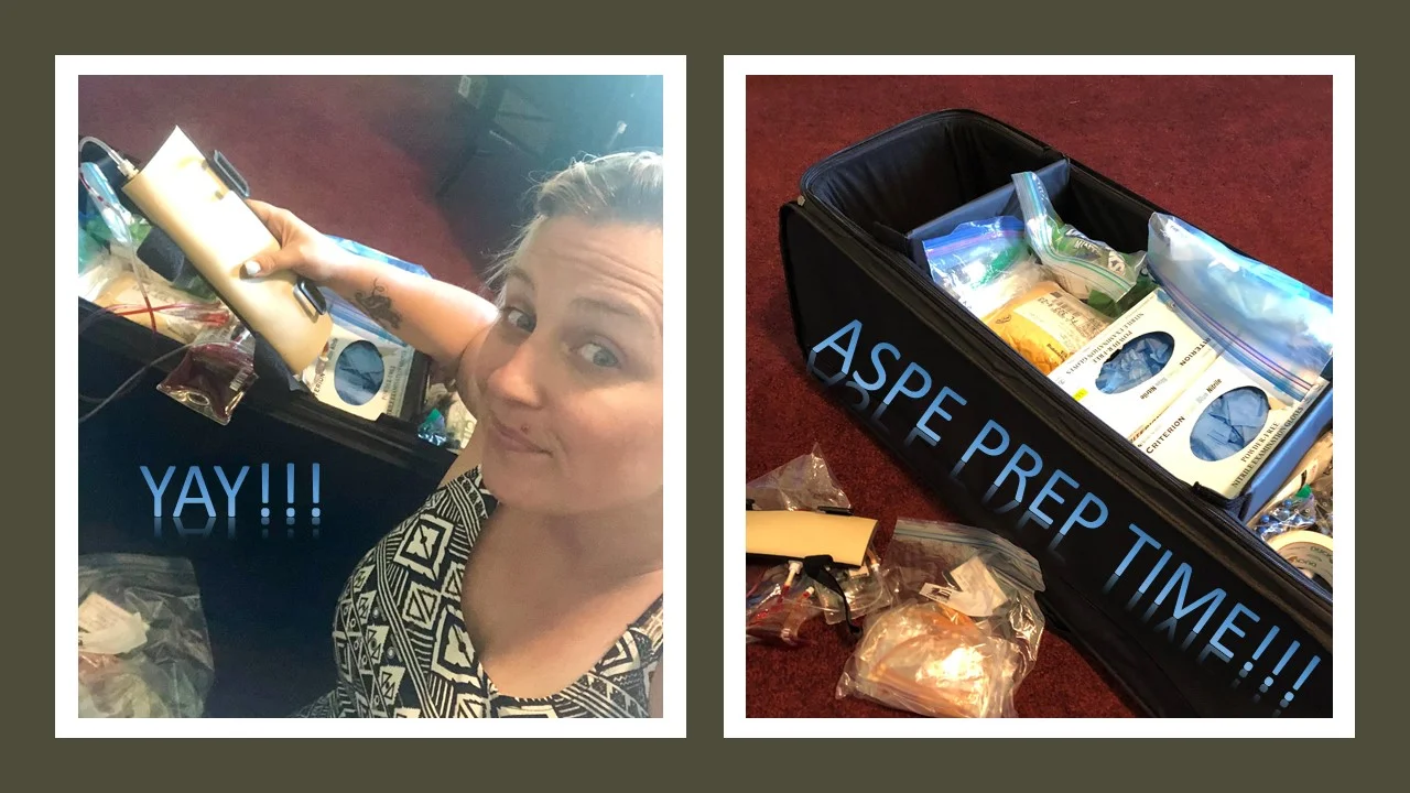 Shannon Miles, Social Media/E Mktg Specialist, gathering supplies and checking our list twice!