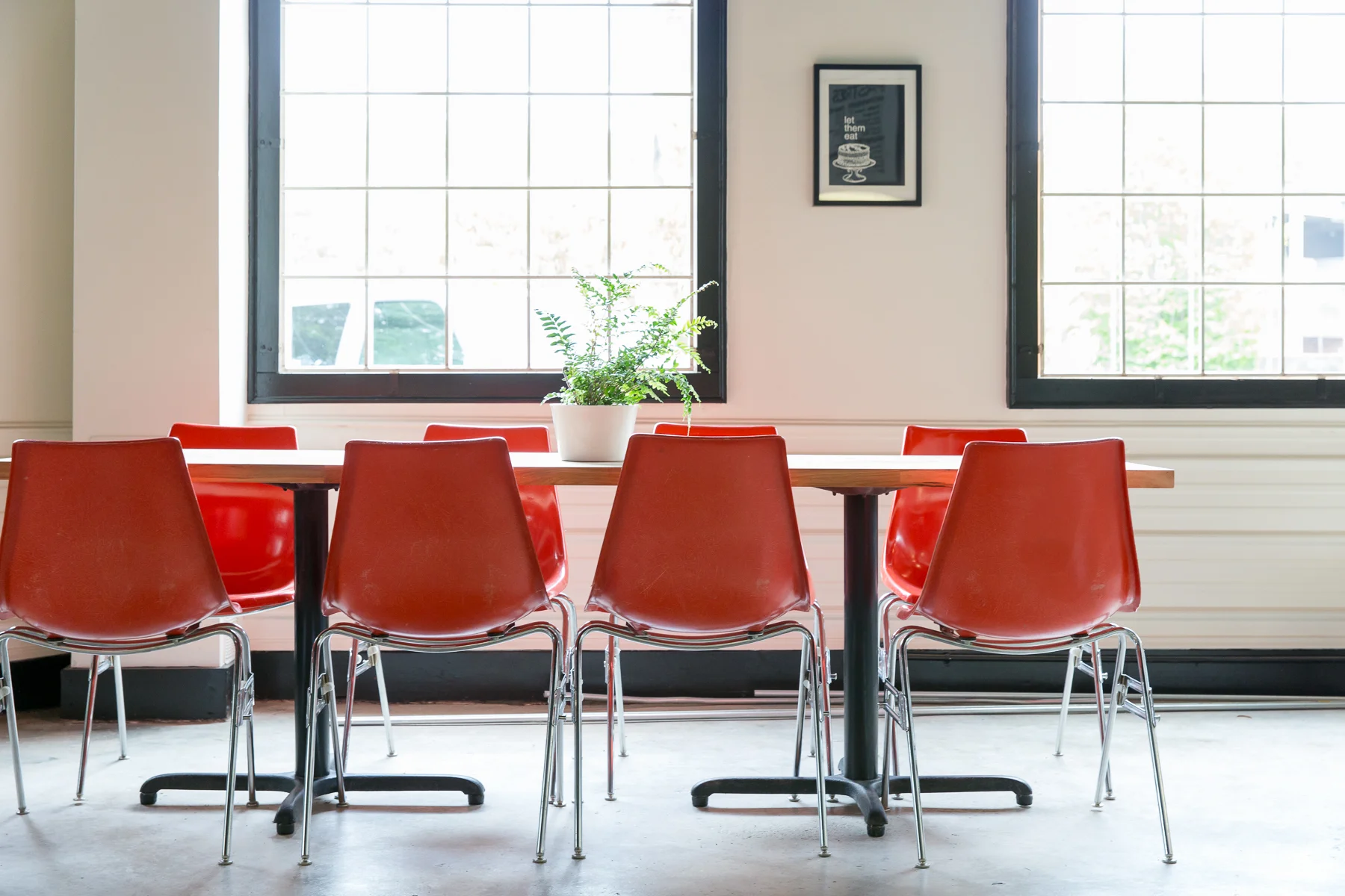 The communal table at Proof Bakeshop. Photo courtesy of Proof Bakeshop