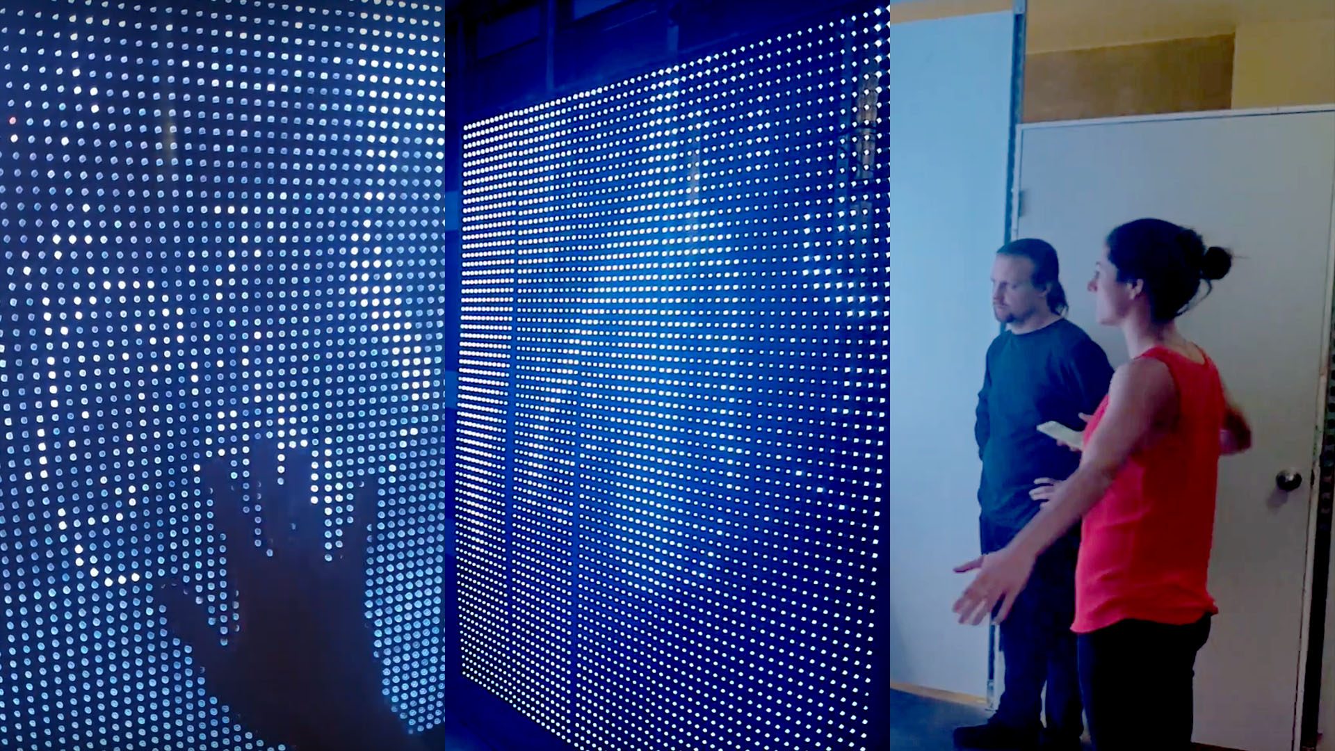 Body-Tracked Simulation - The installation uses IR cameras to track the movement of viewers walking by.