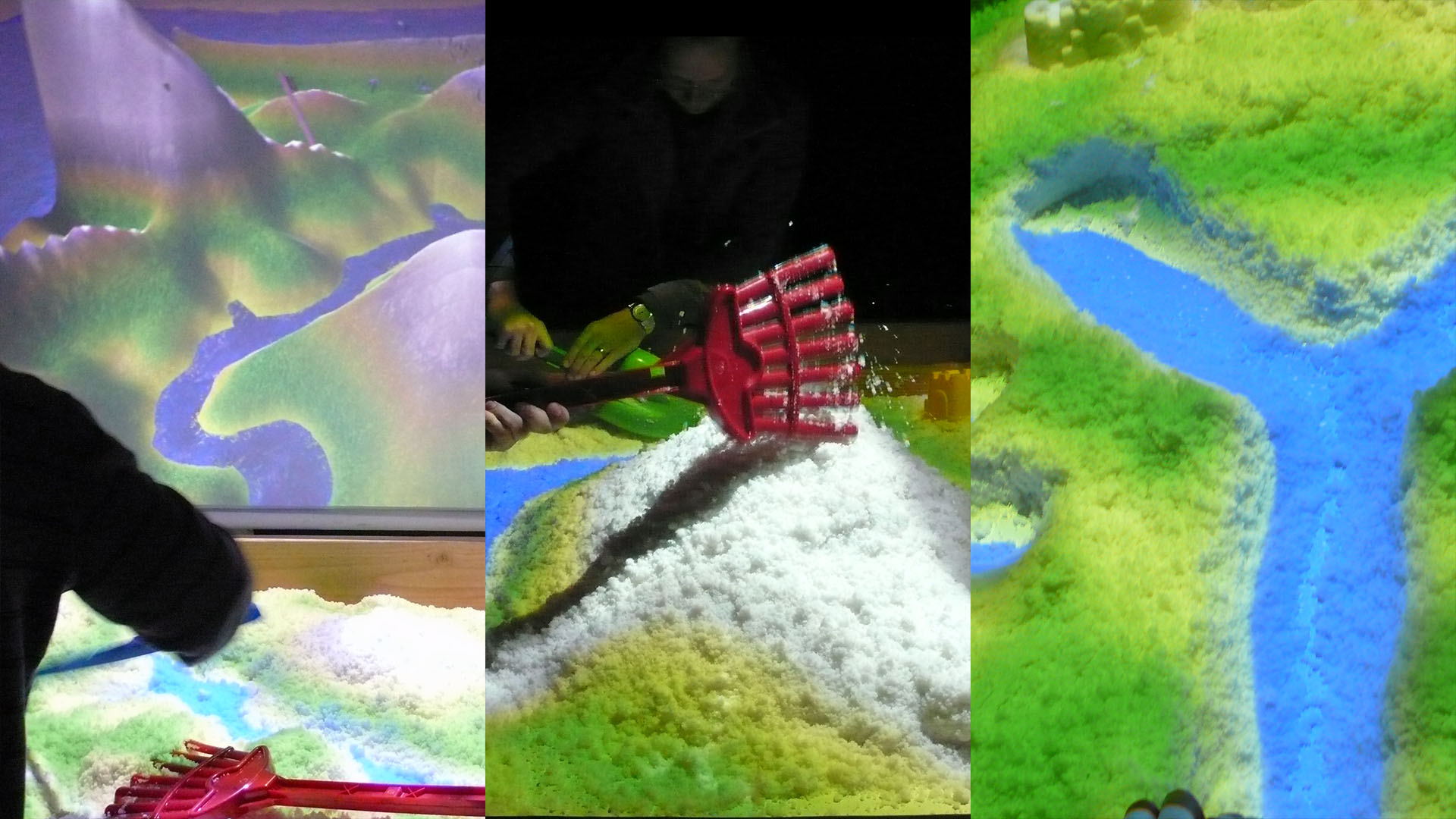 Real-time Dynamic Feedback - The landscape adjusts as participants shape valleys, dig rivers, and pile up mountains.