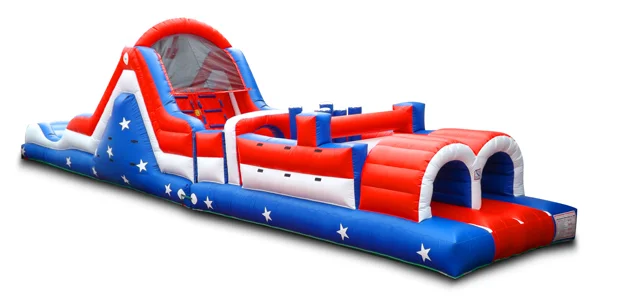 Inflatable Obstacle Course w/Climbing Wall and Slide