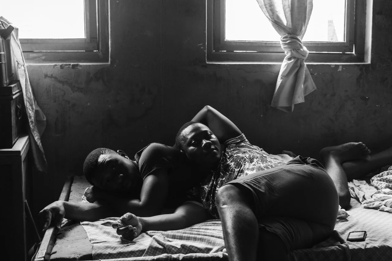 Photograph by Eric Gyamfi. Rich and Dessie. Rich is a nurse and Dessie studies communications. They have been in a relationship for a year and also live together. 