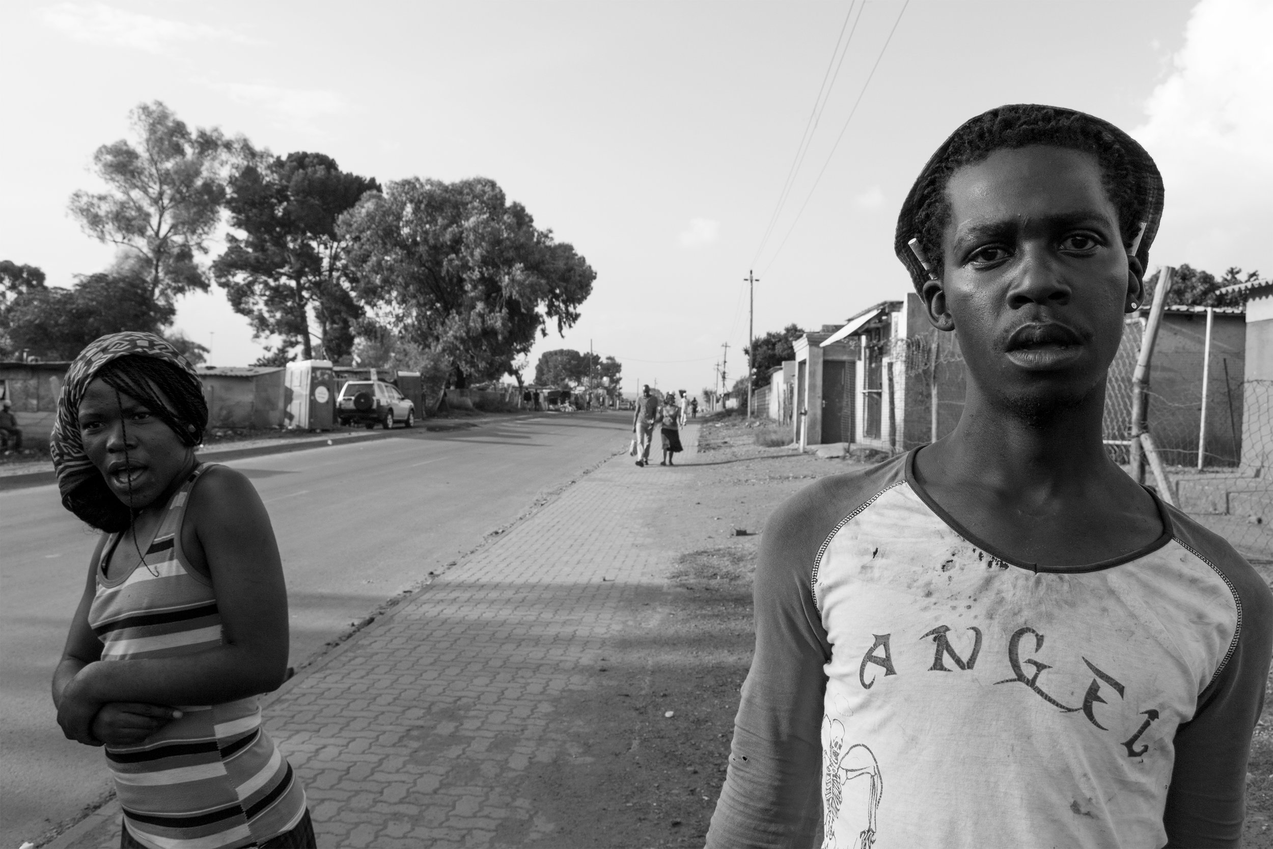Lindokhule Sobekwa, Nyaope , Katlehong, South Africa, 2014. Tshepo wears a t-shirt that says “angel,” it belongs to his girlfriend.