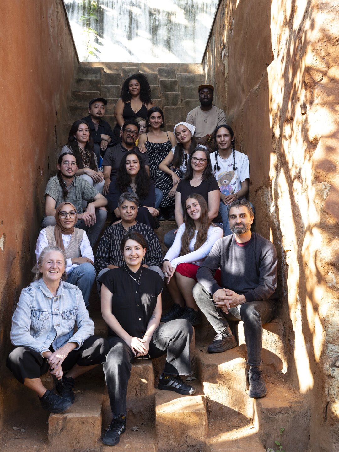  Fellows, mentors, and members of the MF team at  Centro de las Artes de San Agustín (CaSa) in Oaxaca. Photo by Isadora Romero.  