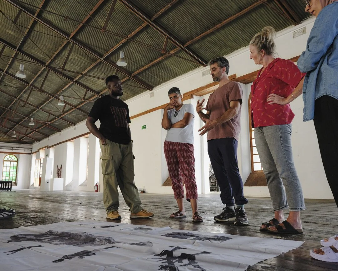  Fellow Ofoe Amegavie works with mentors Nandita Raman and Eric Gottesman and program coordinator Jessica Murray in Oaxaca. 
