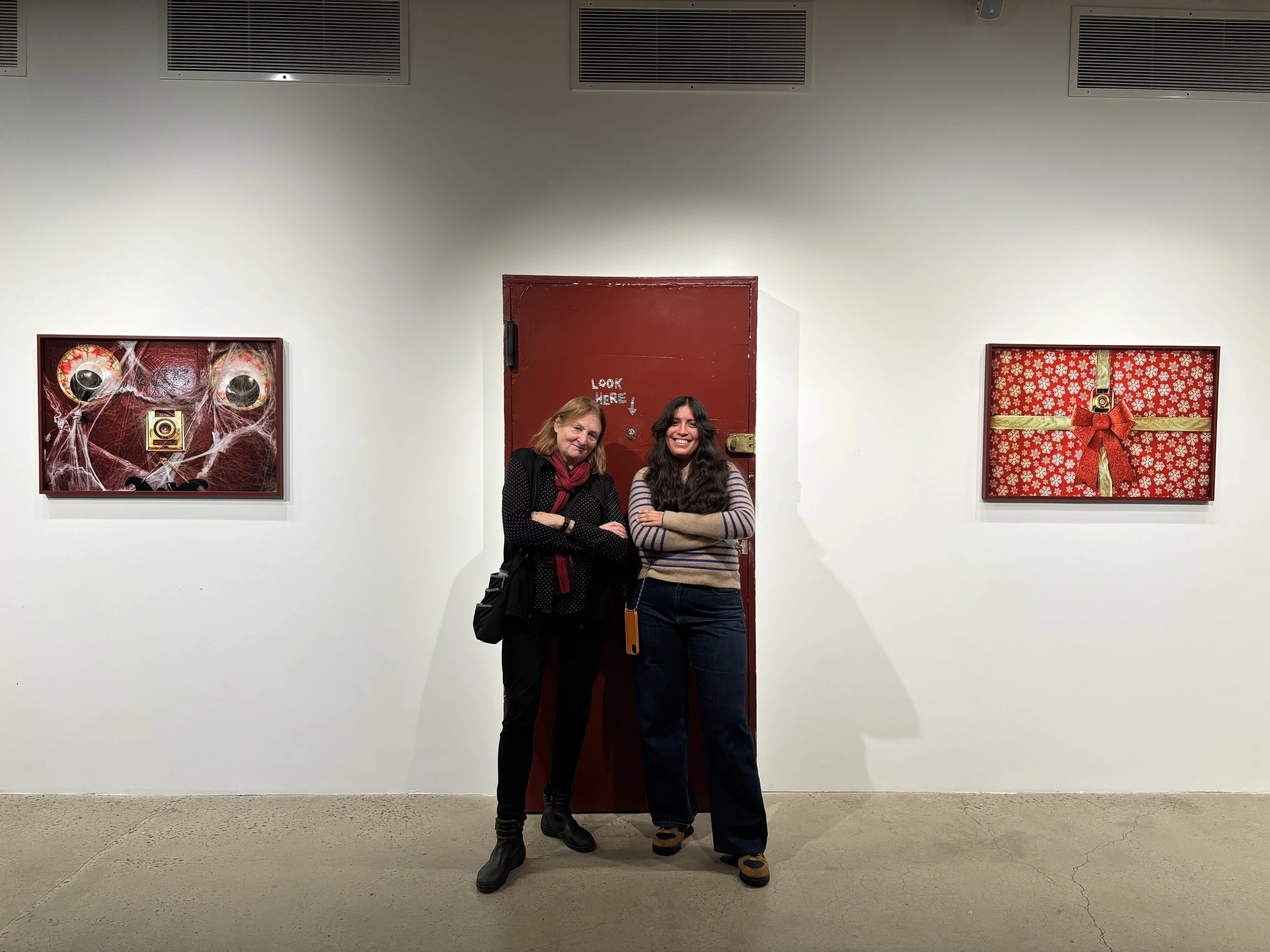  Susan Meiselas and MF grantee Destiny Mata at Mata’s walkthrough of her show “Lower East Side Yearbook: A Living Archive” at Abrons Arts Center. 